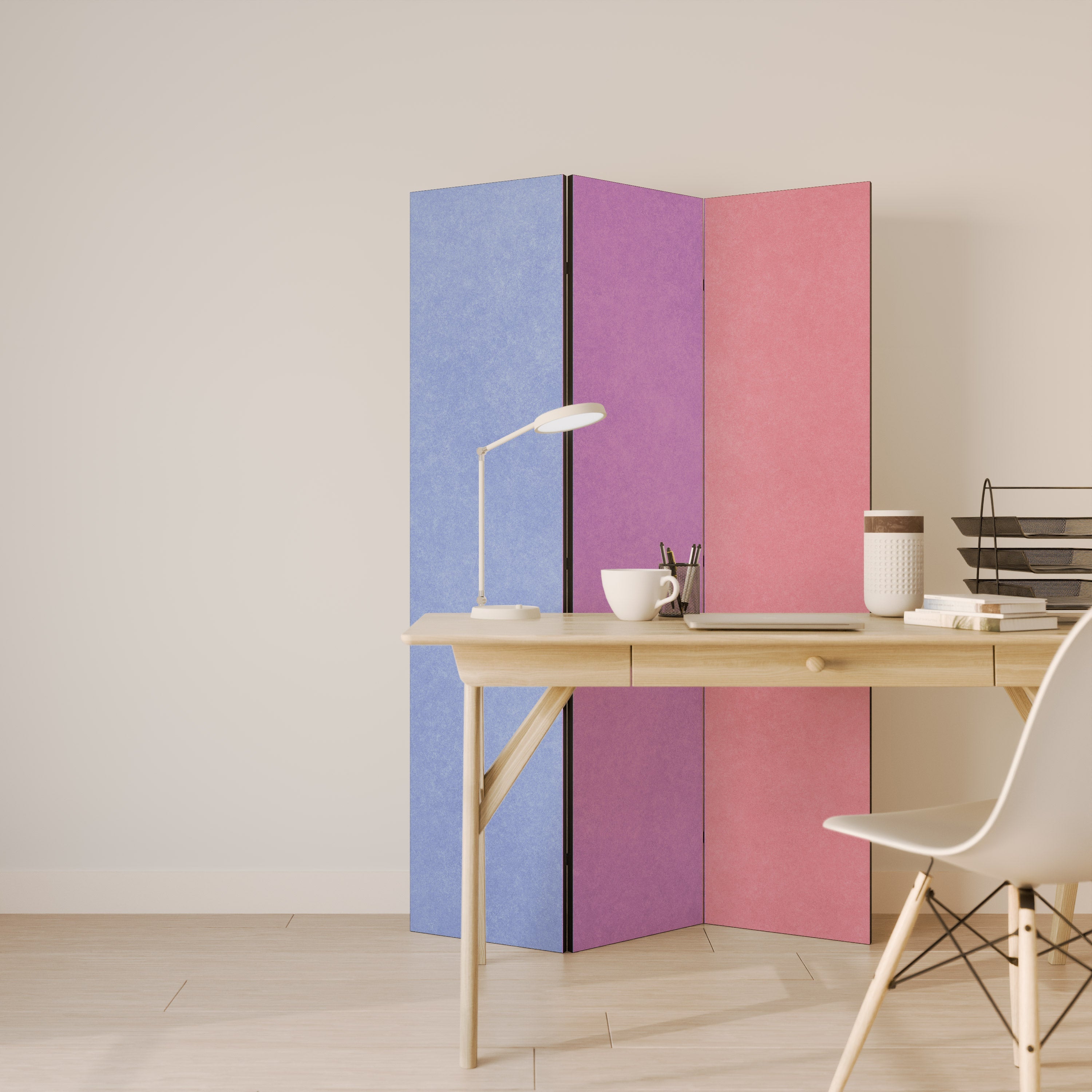 MON CŒUR S'ENCORERA COLORÉ : séparateur de pièce décoratif à 3 panneaux