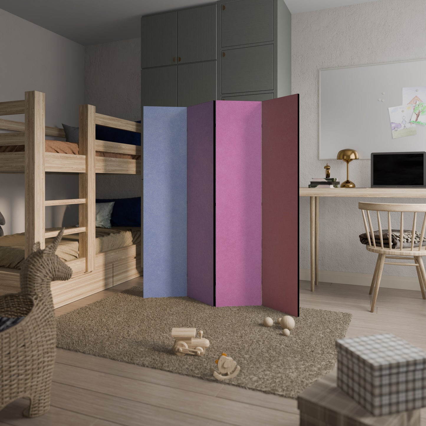 MY HEART WILL COLOR ON 4-Panel Room Divider
