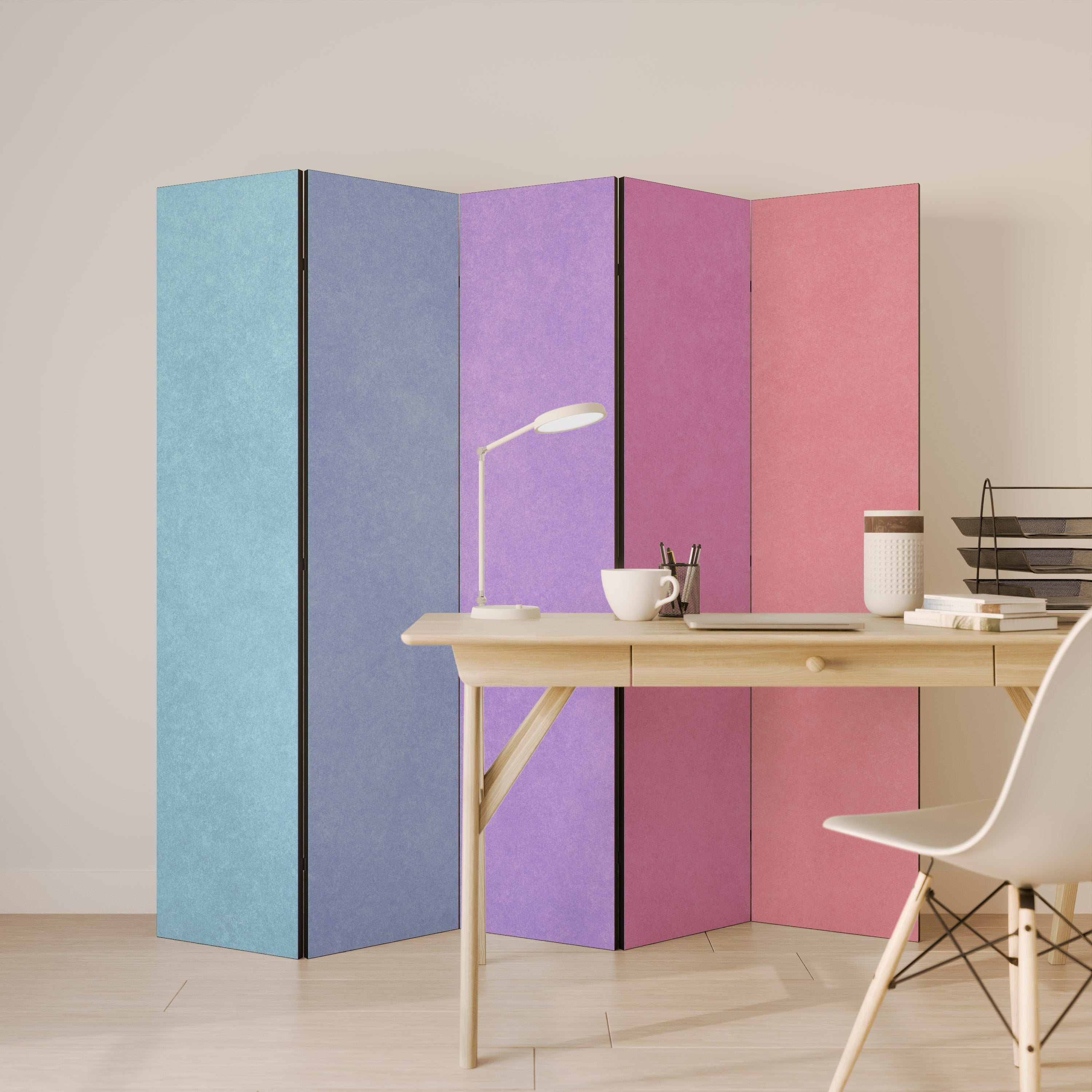 MON CŒUR S'ENCORERA COLORÉ : séparateur de pièce décoratif à 5 panneaux