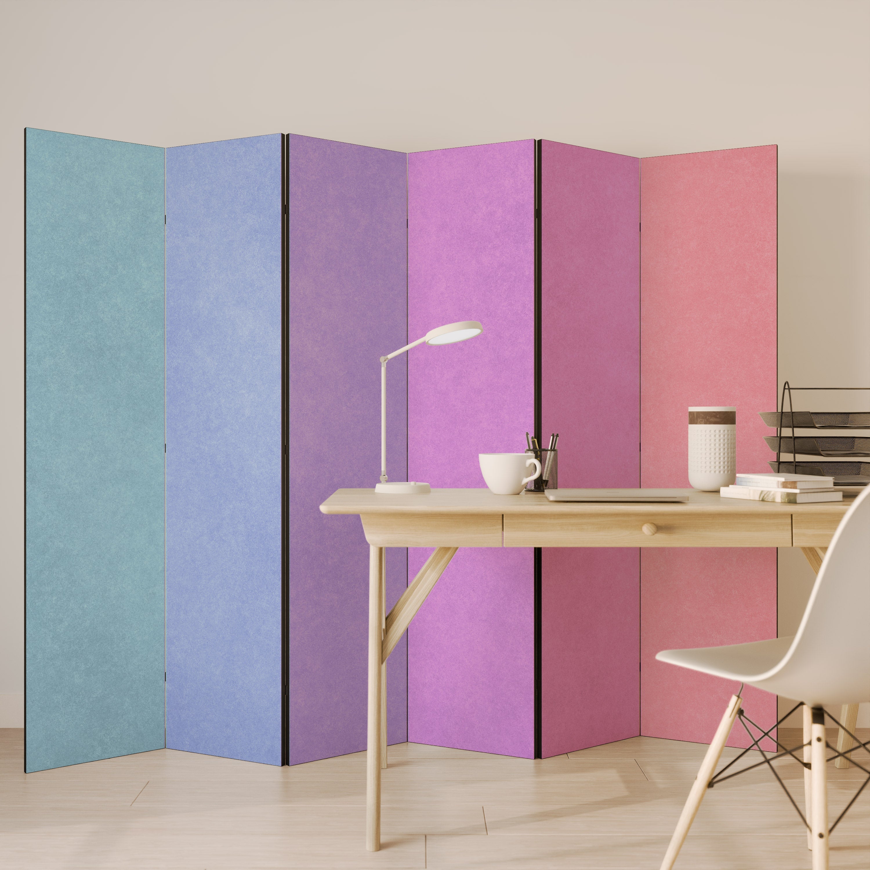 MON CŒUR S'ENCORERA COLORÉ : séparateur de pièce décoratif à 6 panneaux