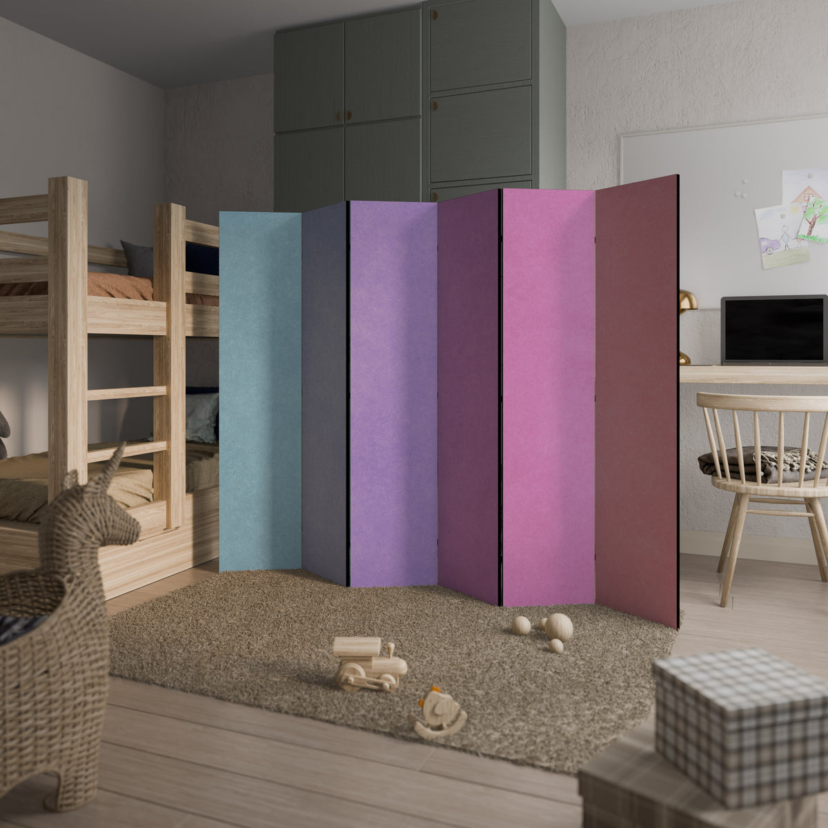 MY HEART WILL COLOR ON 6-Panel Room Divider