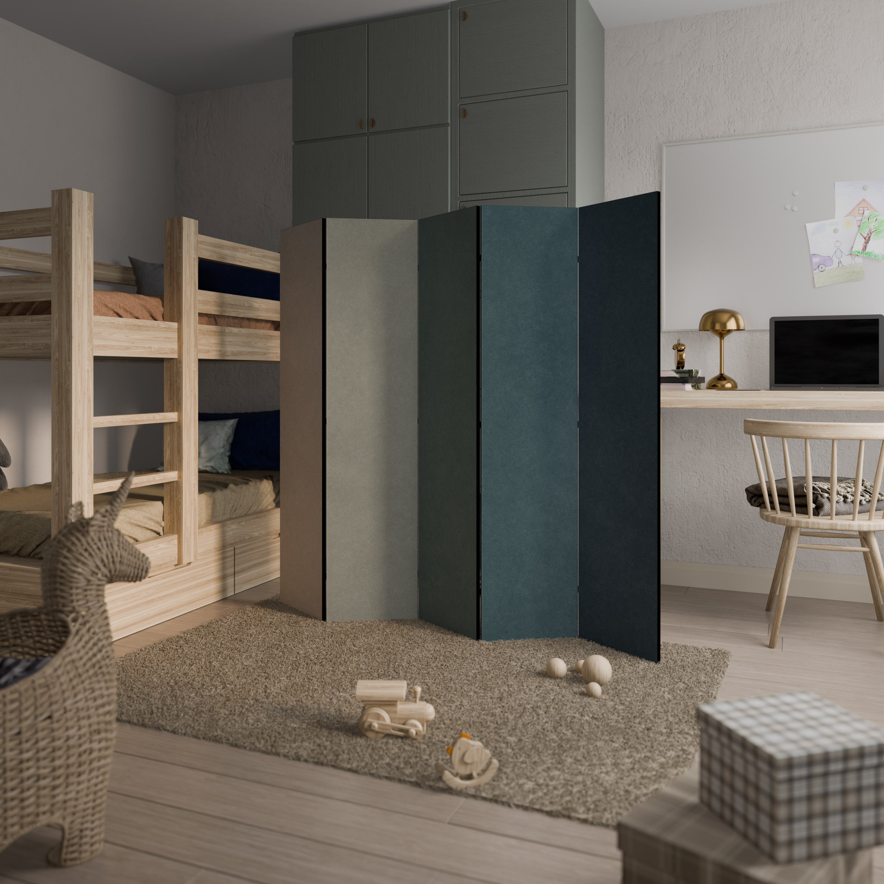 Paravent décoratif à 5 panneaux ROMANCE DE LA MER DU NORD