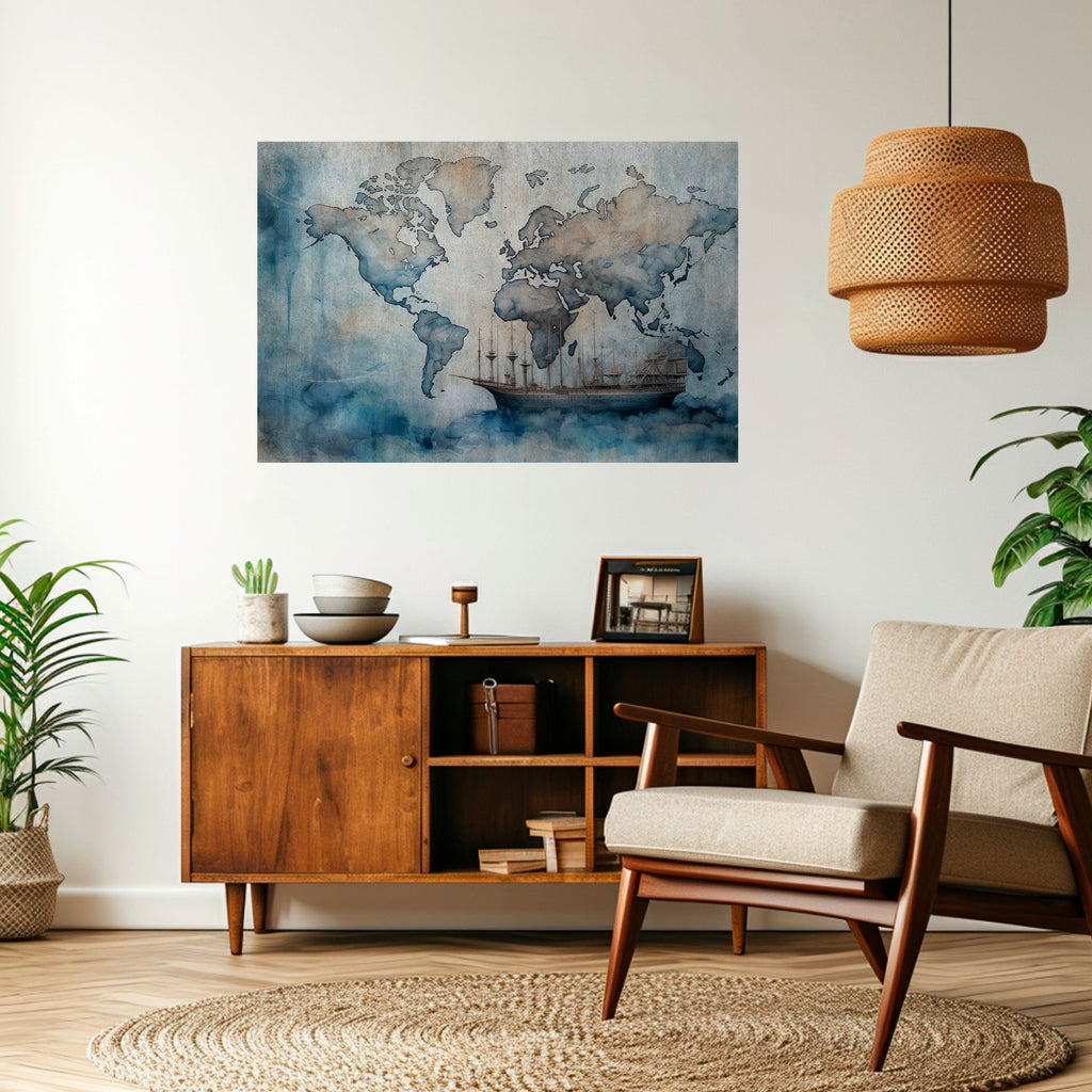 Affiche horizontale autocollante NAVIGATION DANS LES NUAGES