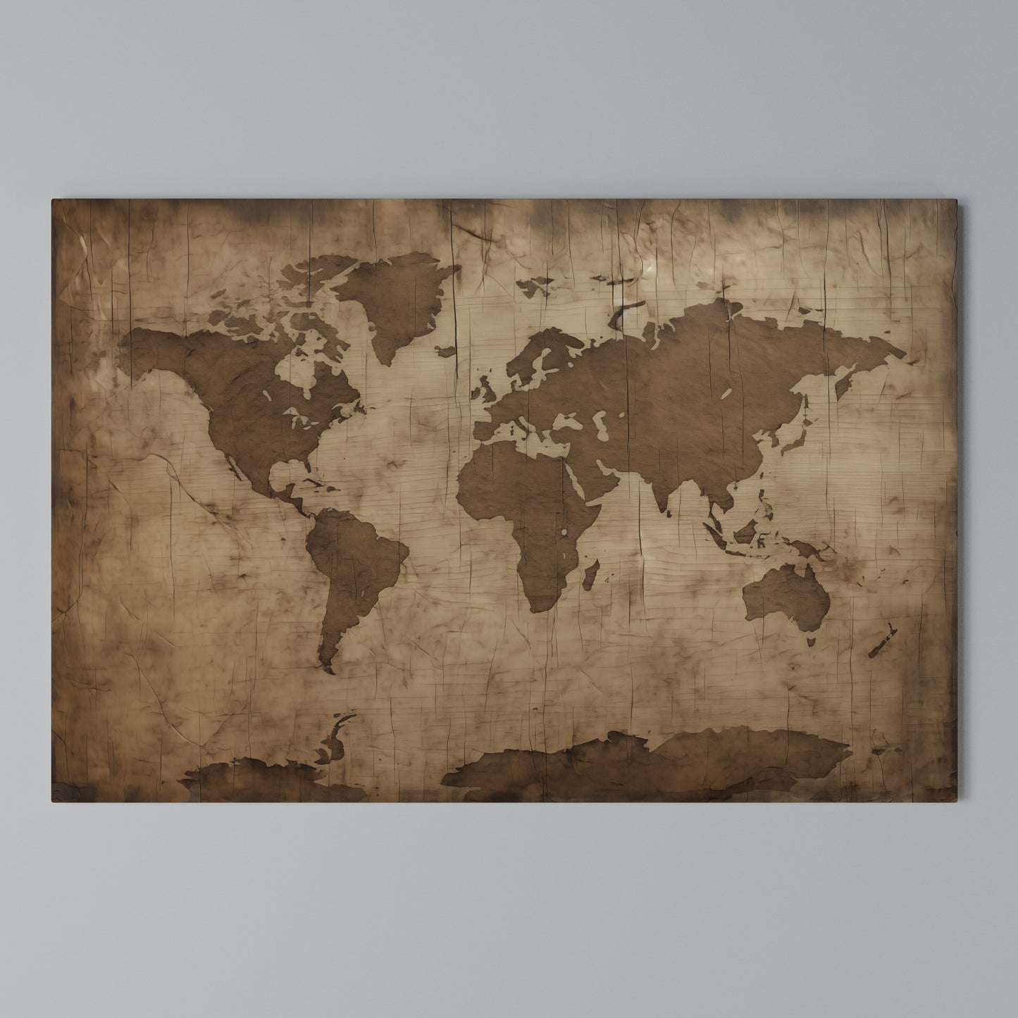 AGED WORLD MAP Horizontal Canvas Print
