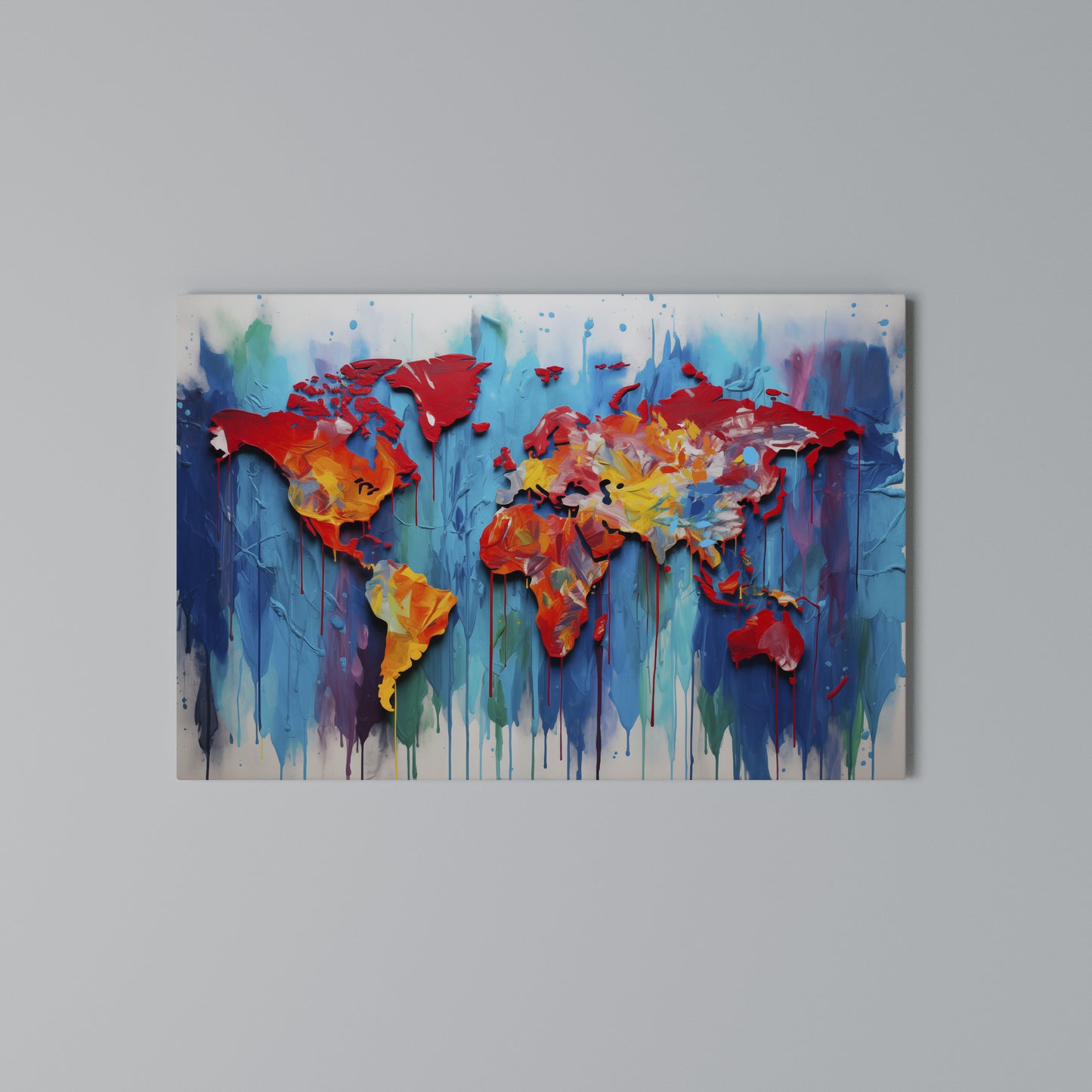 COLORFUL WORLD MAP Horizontal Canvas Print