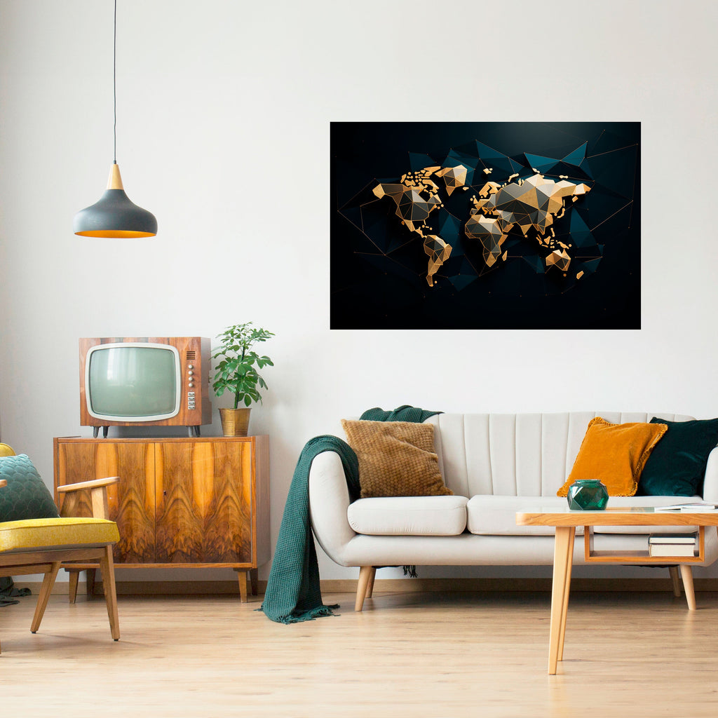 Affiche horizontale autocollante « SYMÉTRIE DU MONDE CHATOYANT »