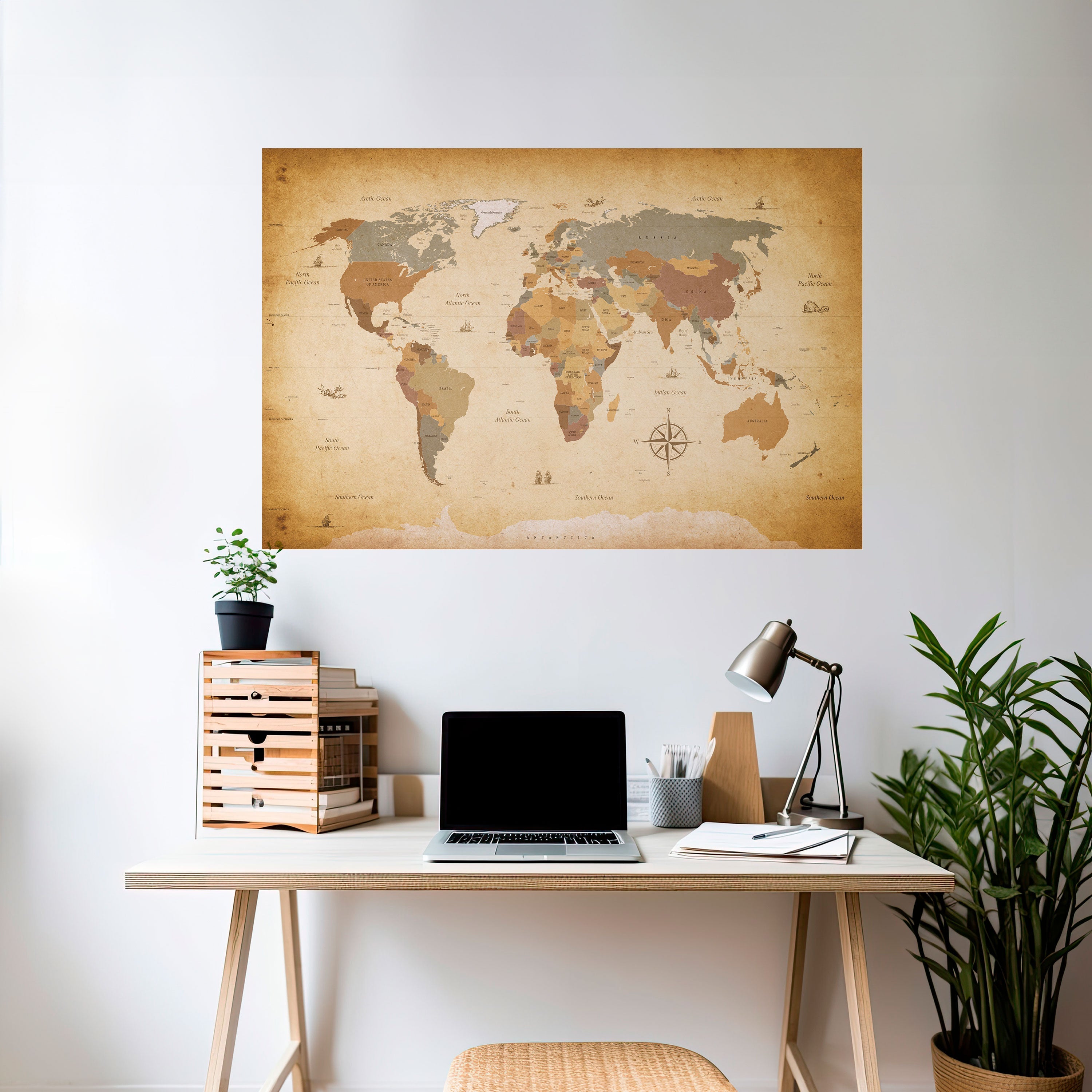 Affiche horizontale autocollante « CARTE DU VOYAGEUR ANCIEN »