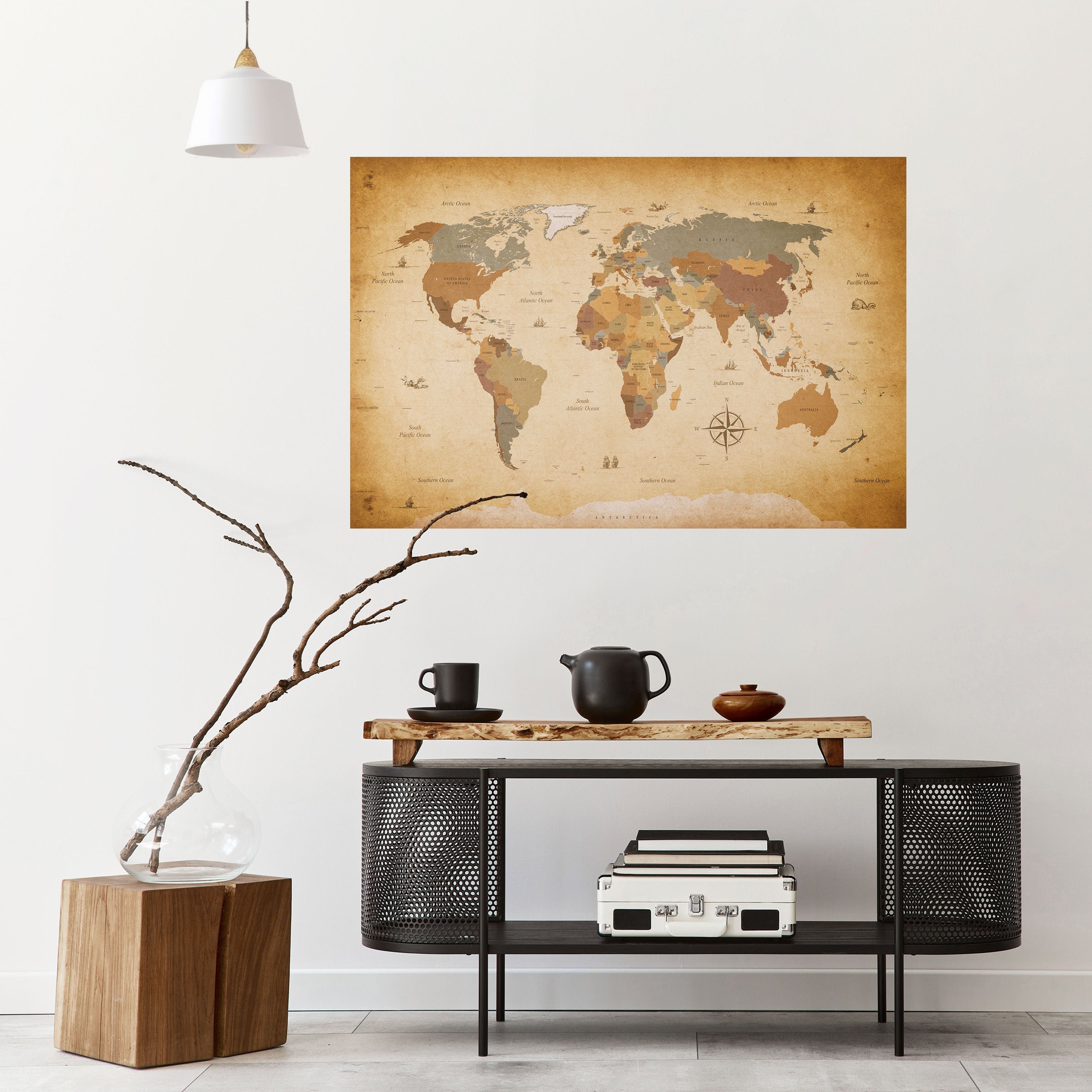 Affiche horizontale autocollante « CARTE DU VOYAGEUR ANCIEN »