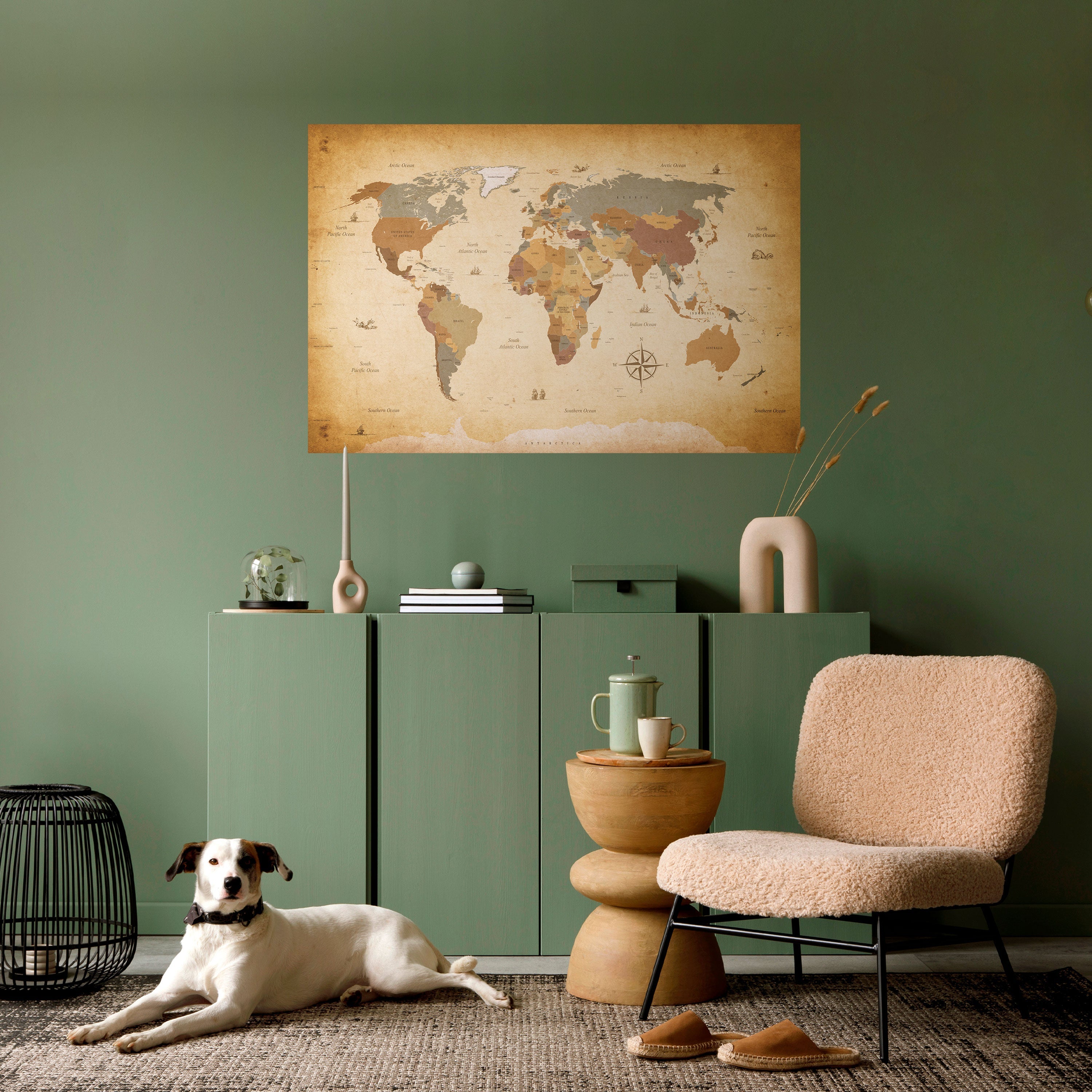 Affiche horizontale autocollante « CARTE DU VOYAGEUR ANCIEN »