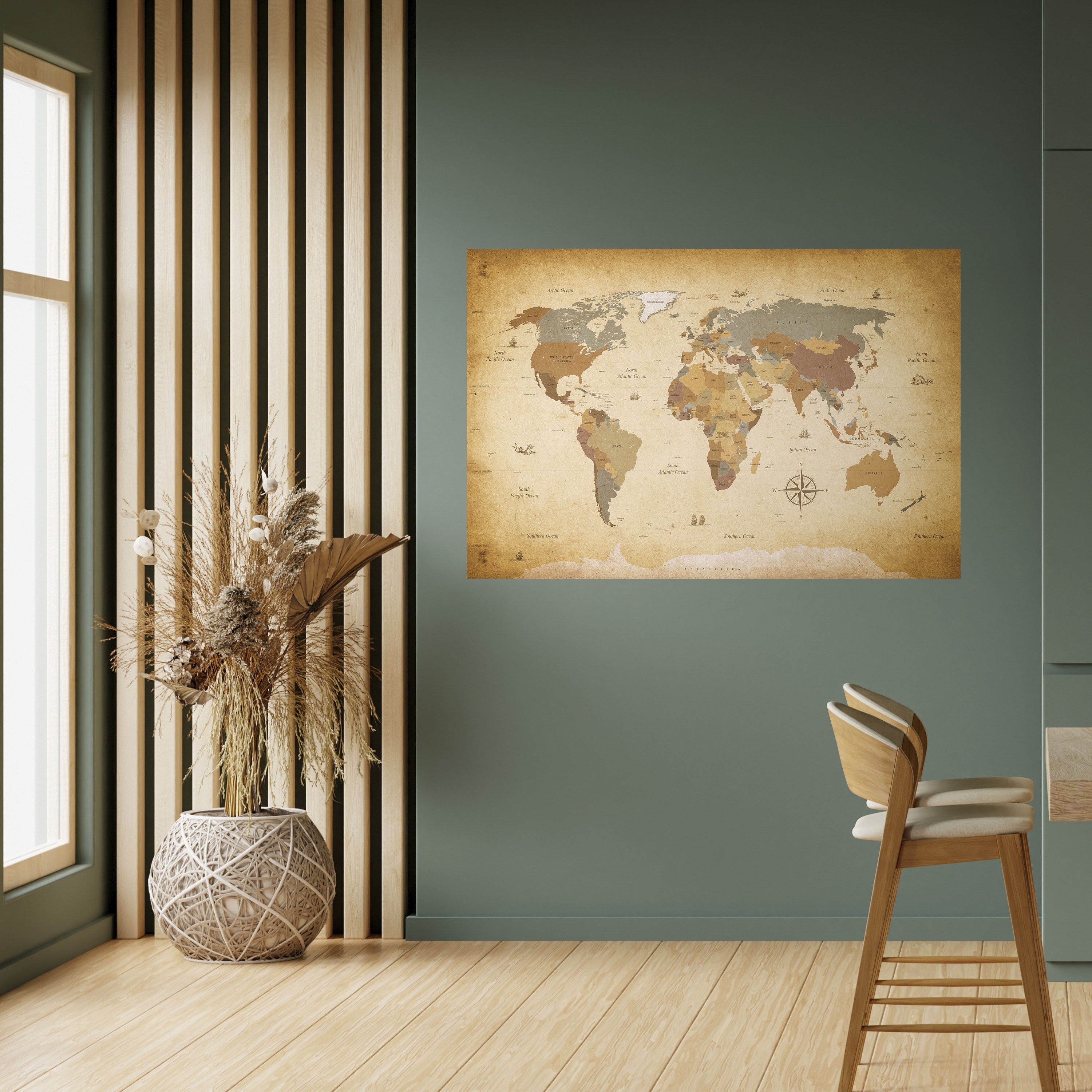 Affiche horizontale autocollante « CARTE DU VOYAGEUR ANCIEN »