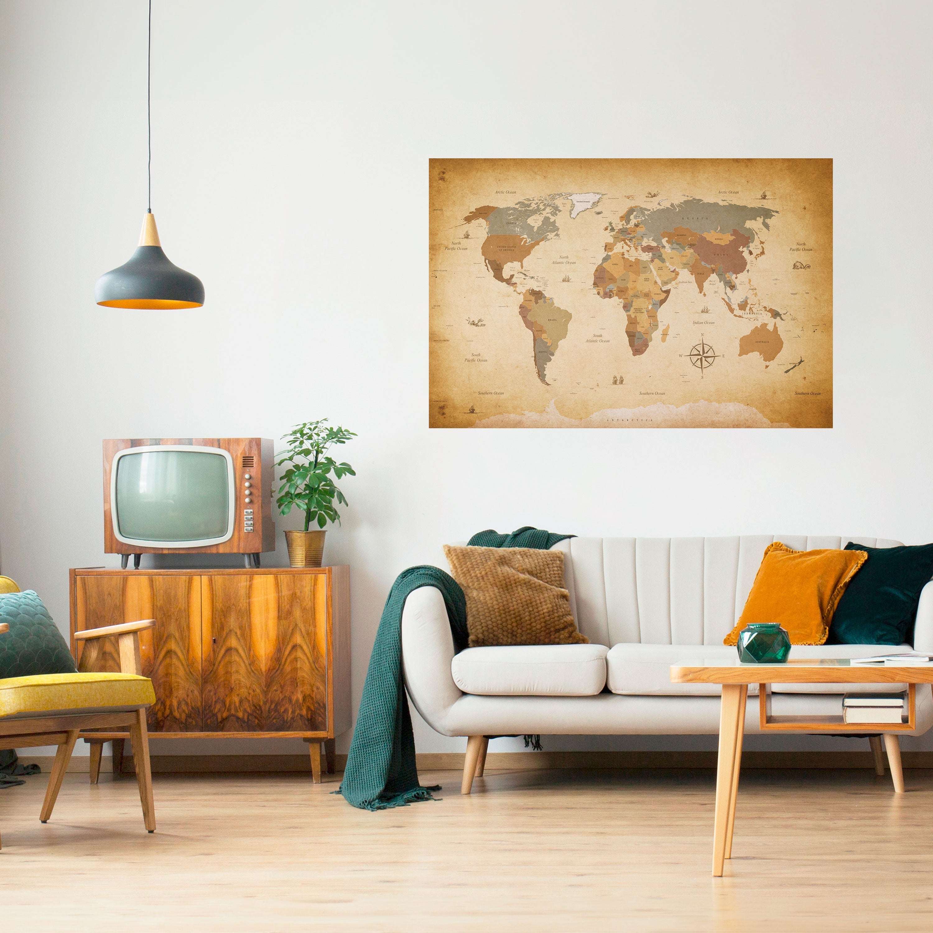 Affiche horizontale autocollante « CARTE DU VOYAGEUR ANCIEN »