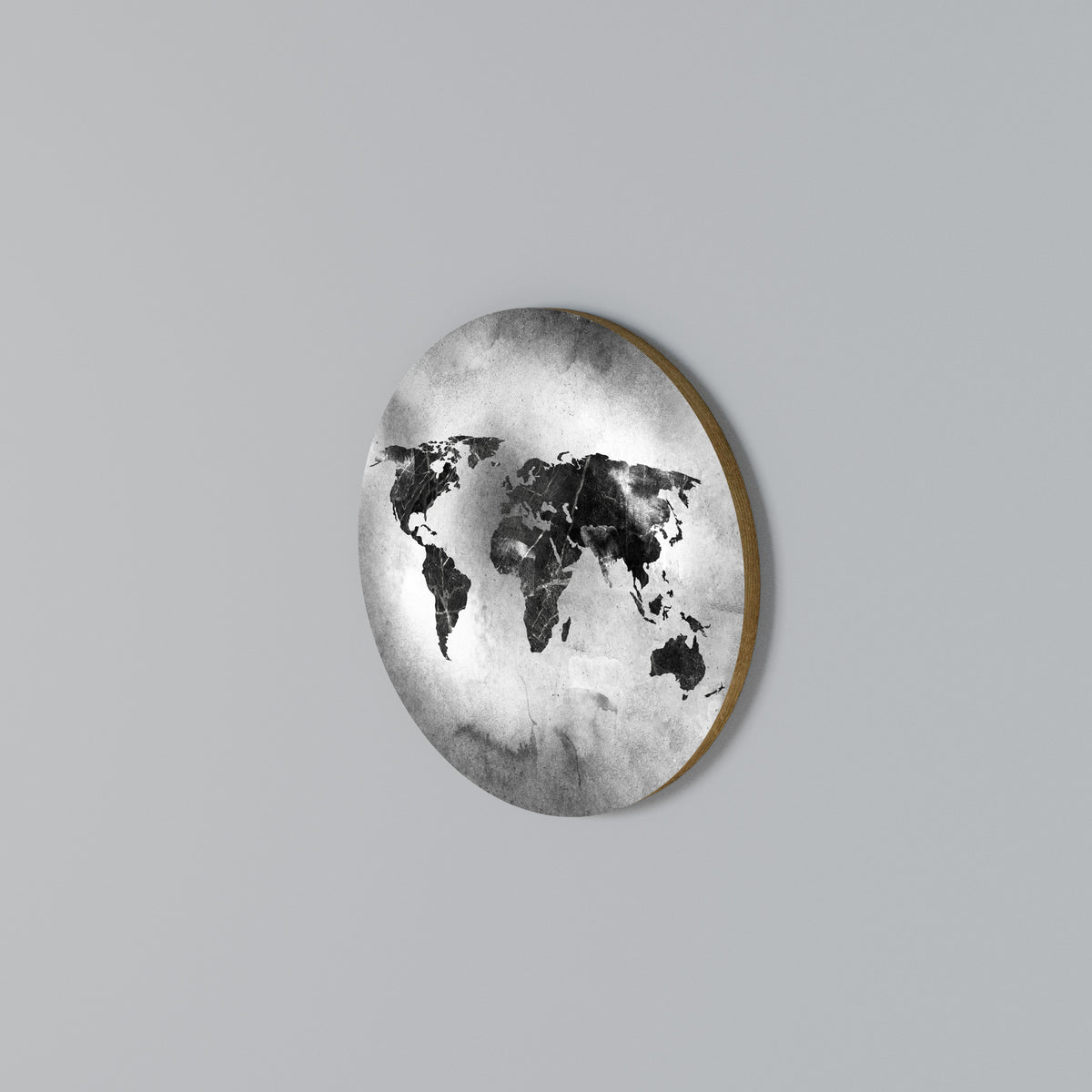 SHADOWED CONTINENTS Round Wall Art