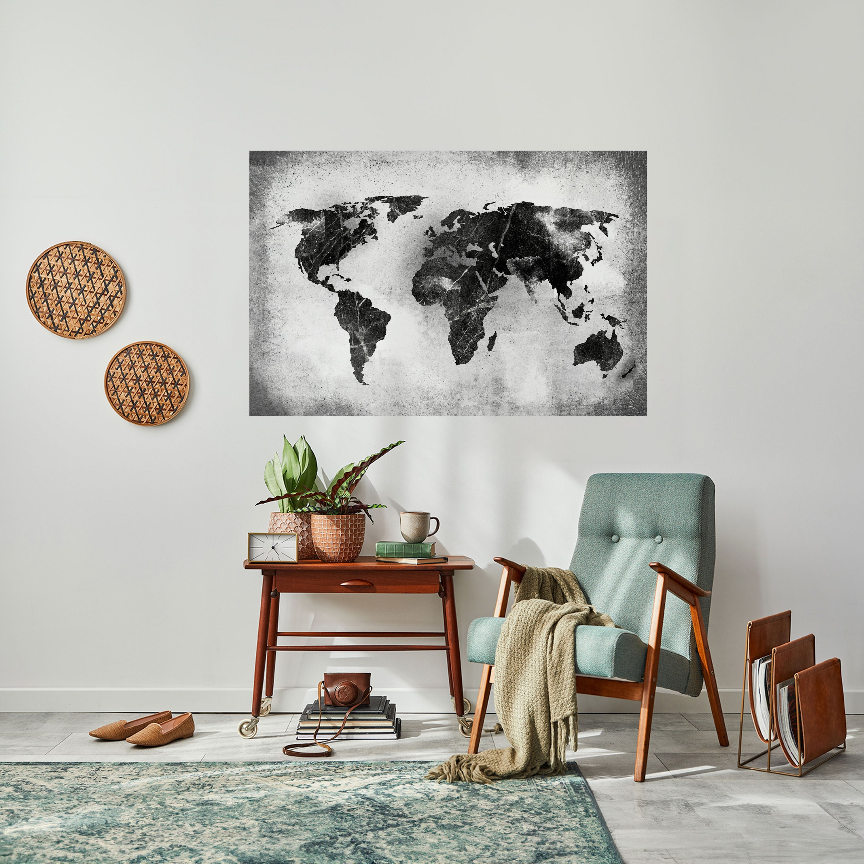 Affiche horizontale autocollante CONTINENTS OMBRÉS