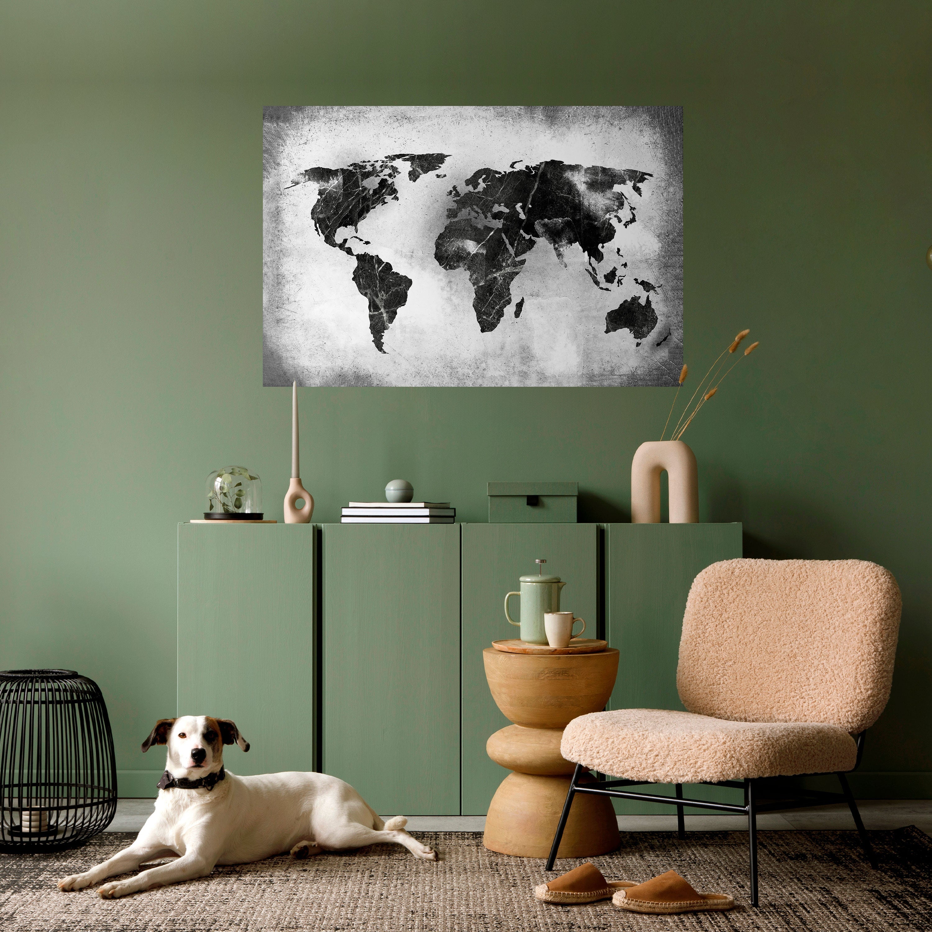 Affiche horizontale autocollante CONTINENTS OMBRÉS