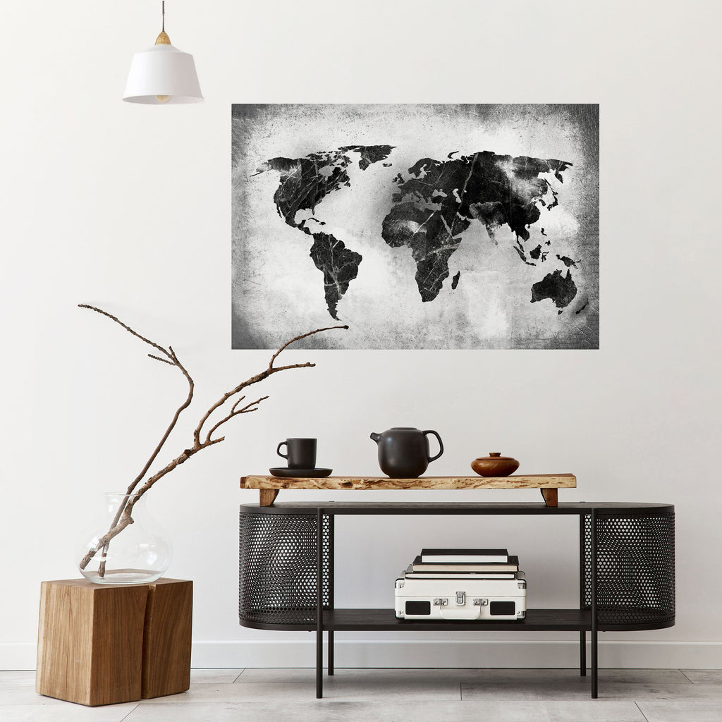 Affiche horizontale autocollante CONTINENTS OMBRÉS