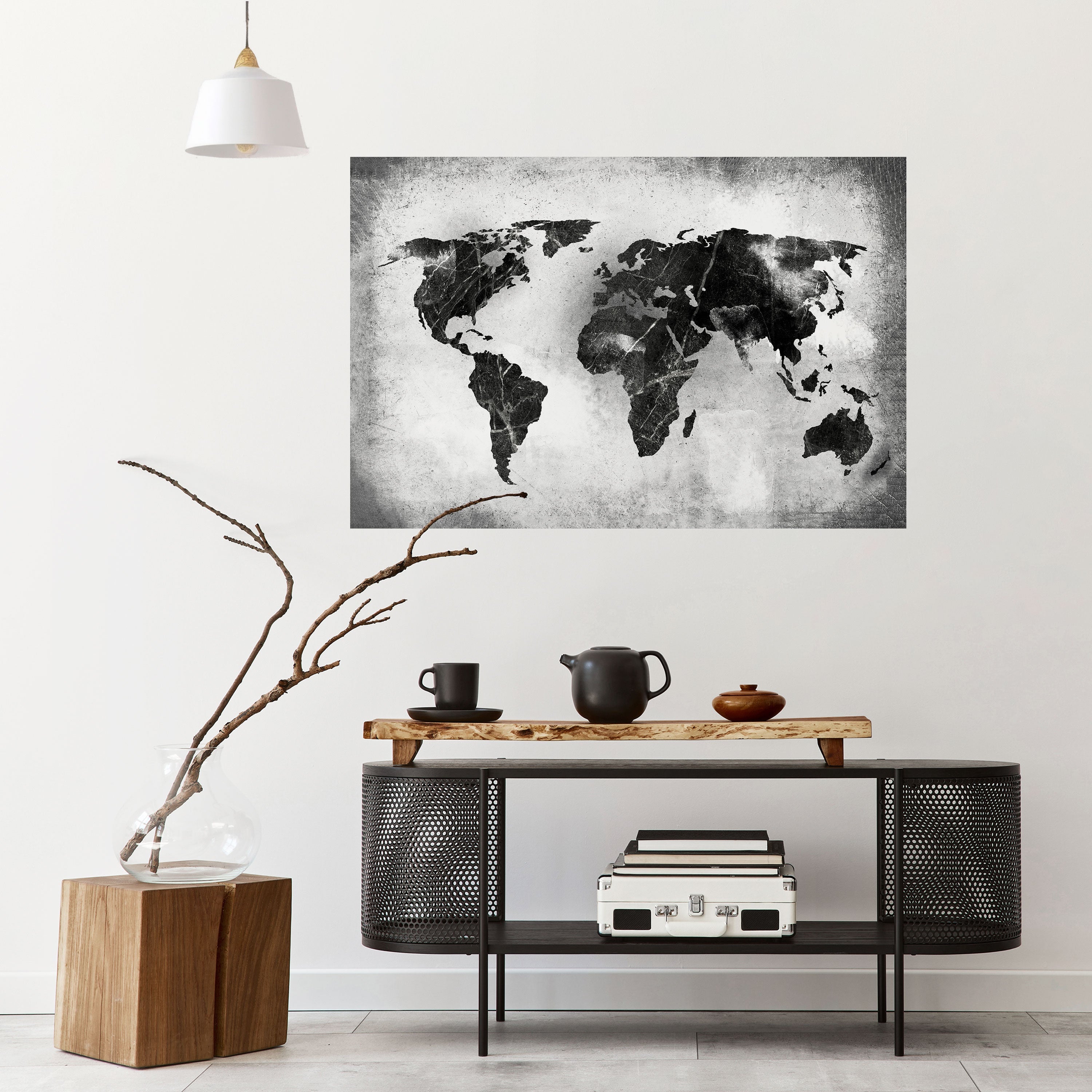 Affiche horizontale autocollante CONTINENTS OMBRÉS
