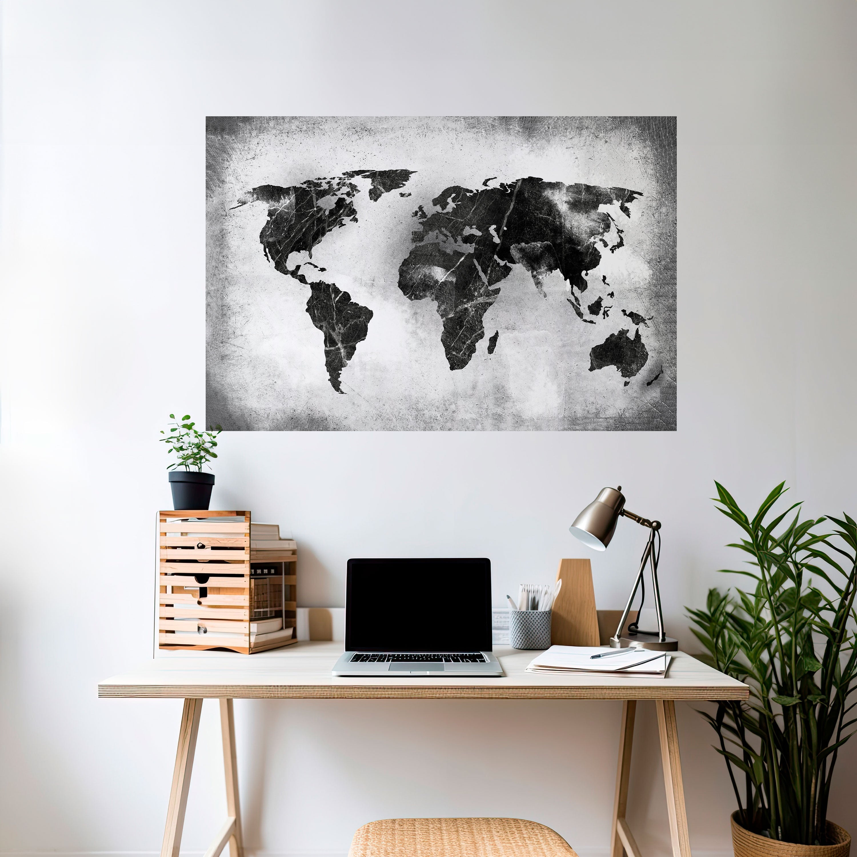 Affiche horizontale autocollante CONTINENTS OMBRÉS
