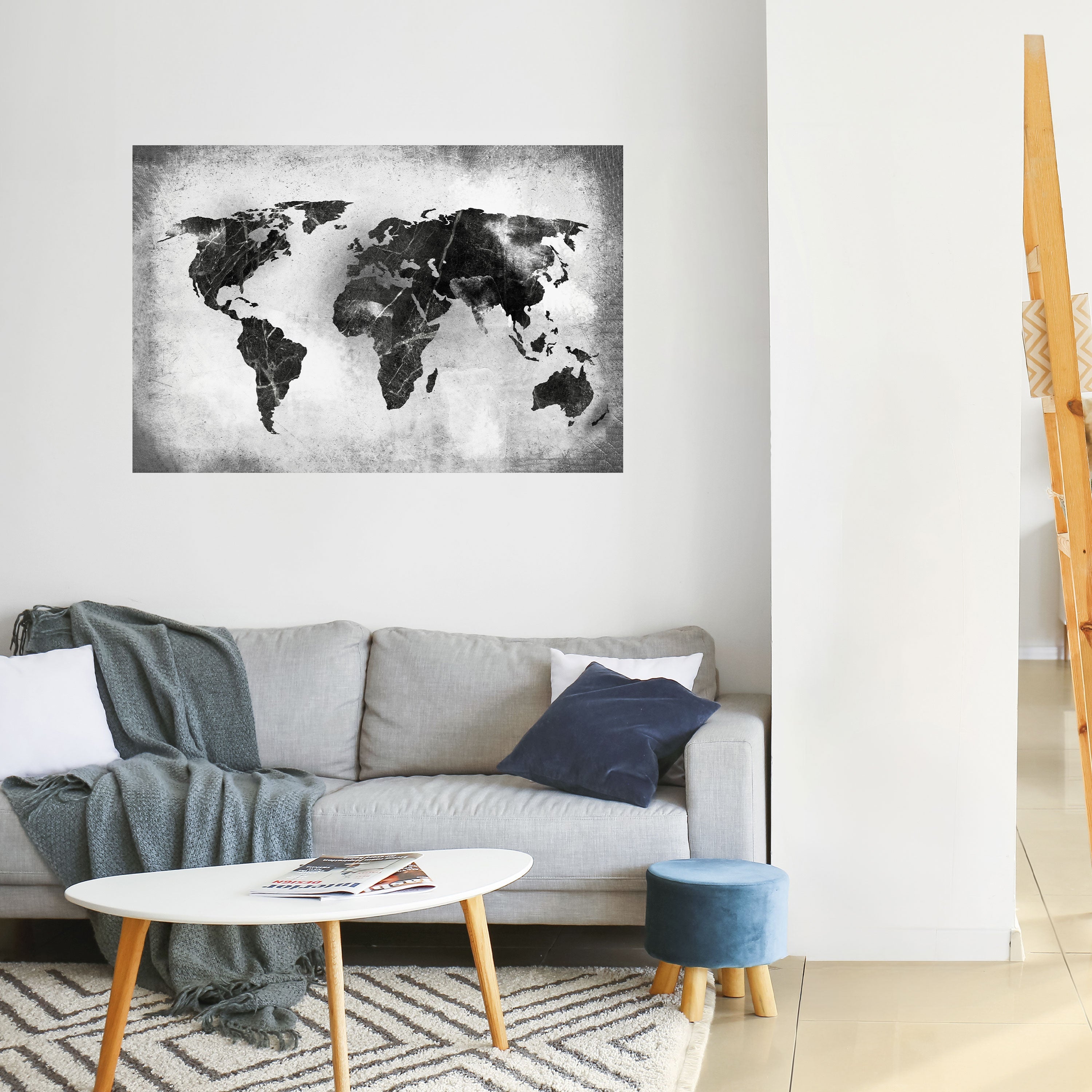 Affiche horizontale autocollante CONTINENTS OMBRÉS