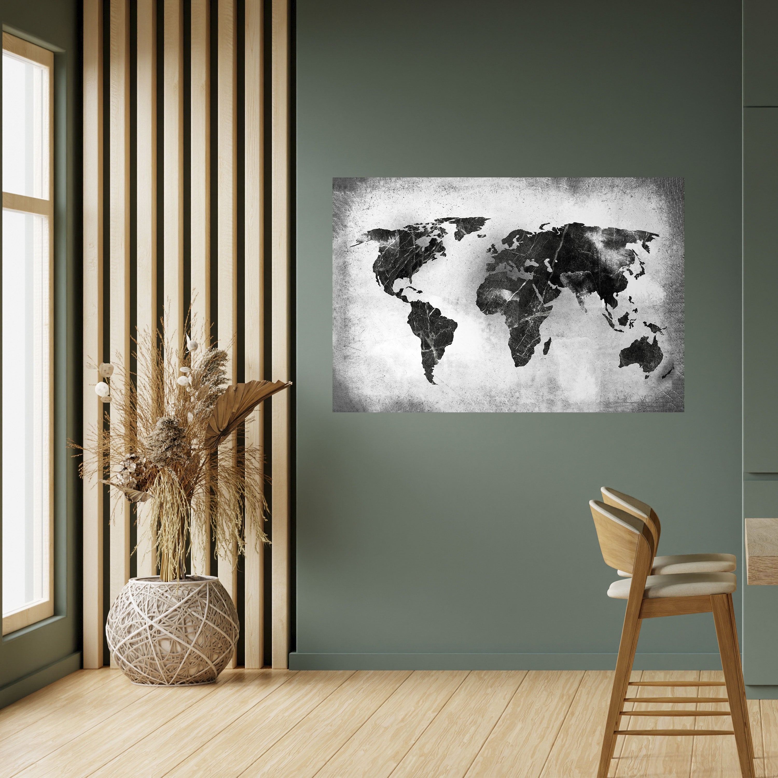 Affiche horizontale autocollante CONTINENTS OMBRÉS