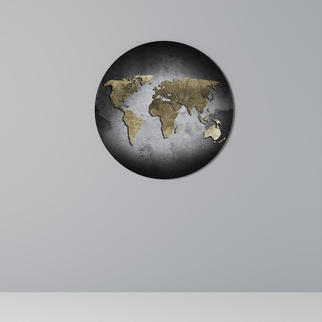 Décoration murale ronde TRÉSOR DU GLOBE D'OR