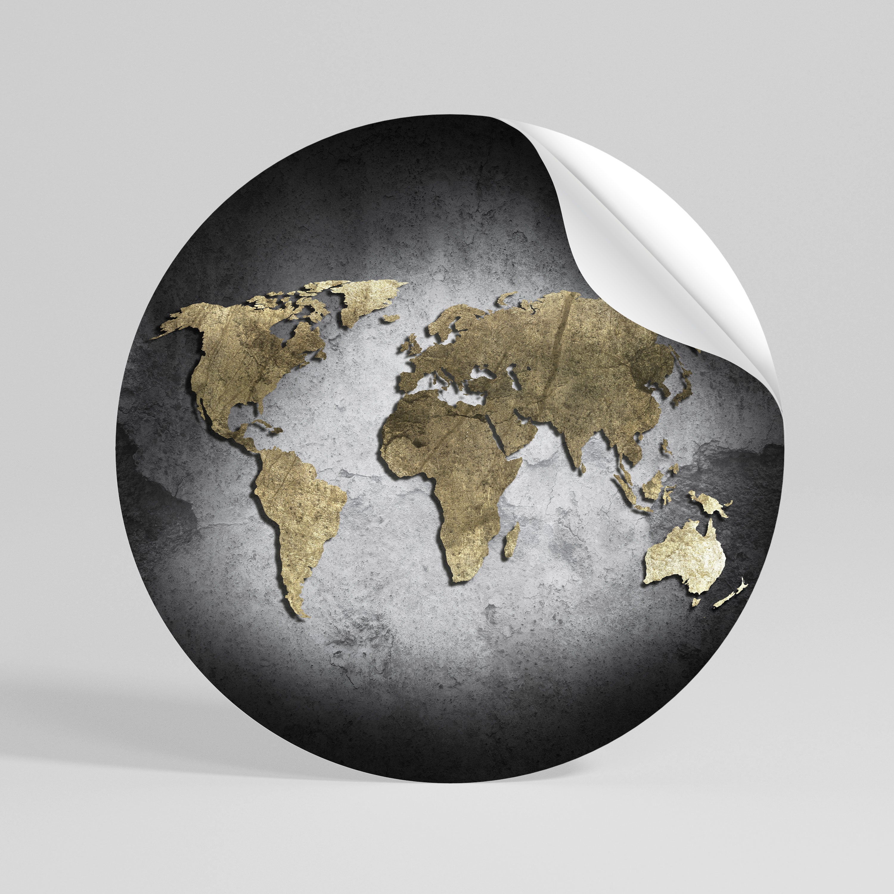 GOLDEN GLOBE TREASURE Peel and Stick Round Sticker