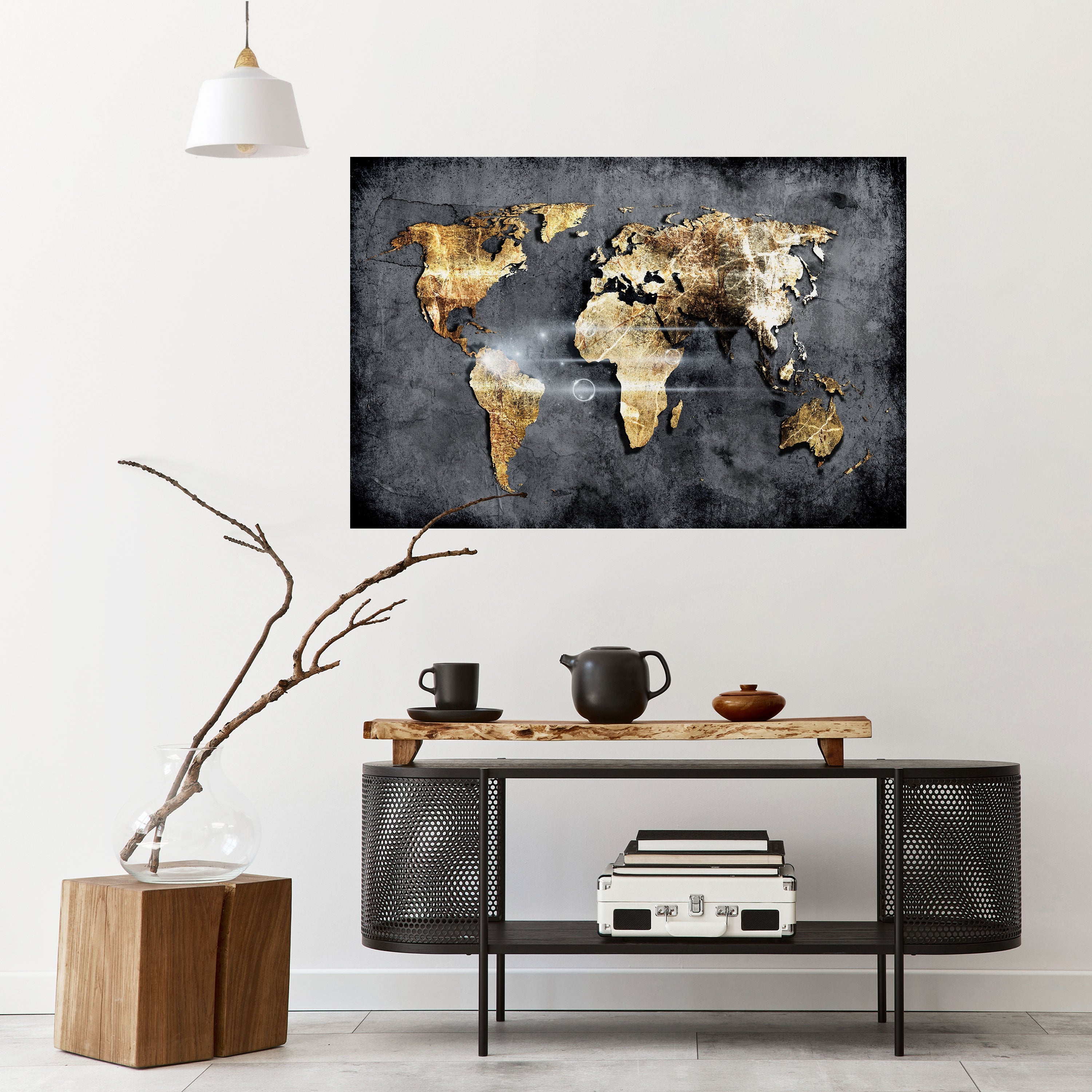 Affiche horizontale autocollante de la CARTE DE LA TERRE CHATOYANTE