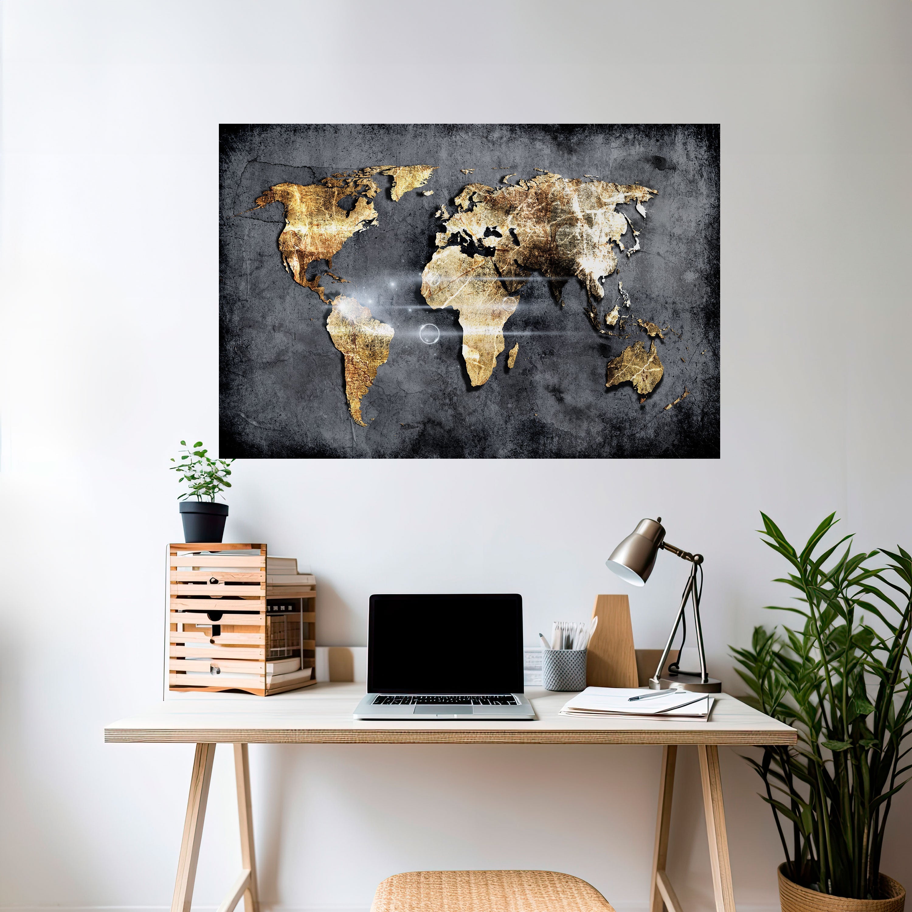 Affiche horizontale autocollante de la CARTE DE LA TERRE CHATOYANTE