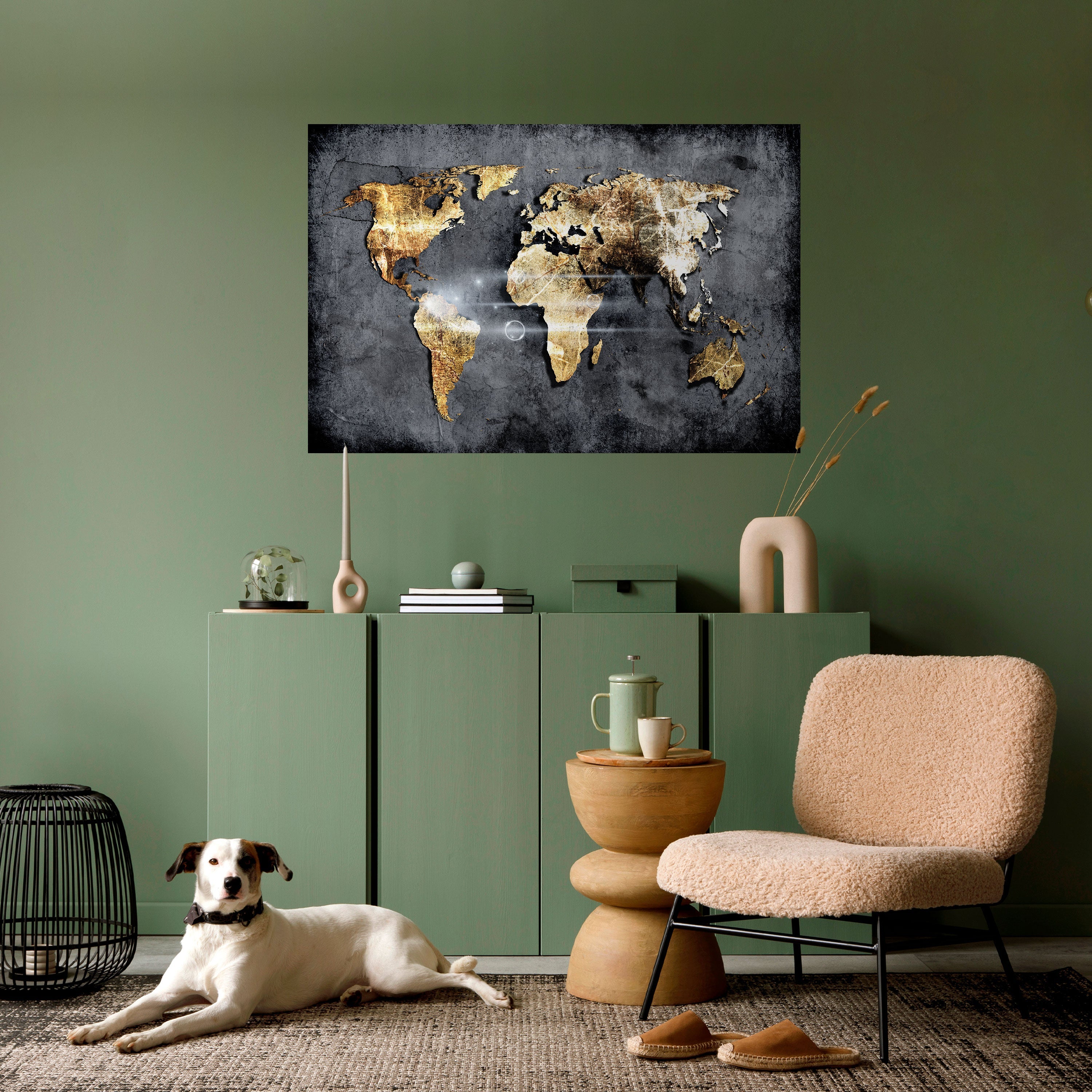 Affiche horizontale autocollante de la CARTE DE LA TERRE CHATOYANTE