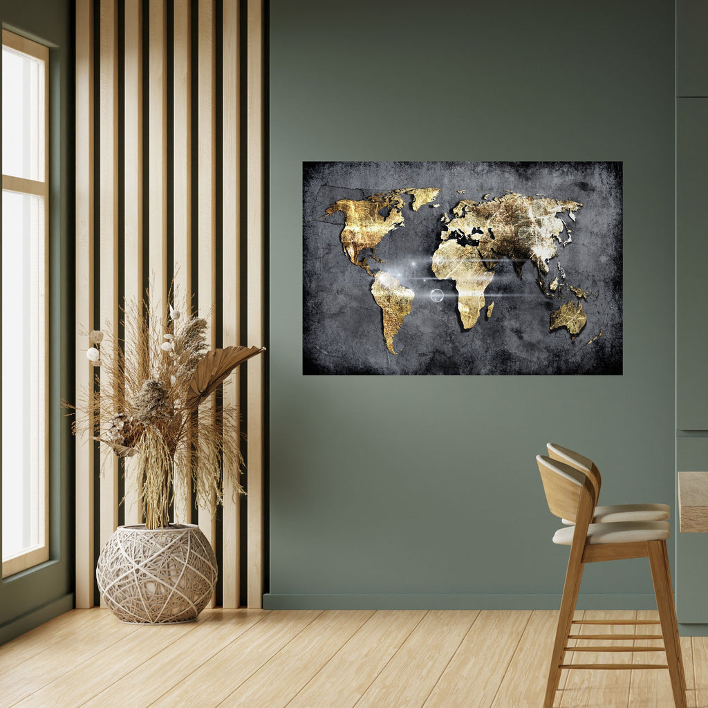 Affiche horizontale autocollante de la CARTE DE LA TERRE CHATOYANTE