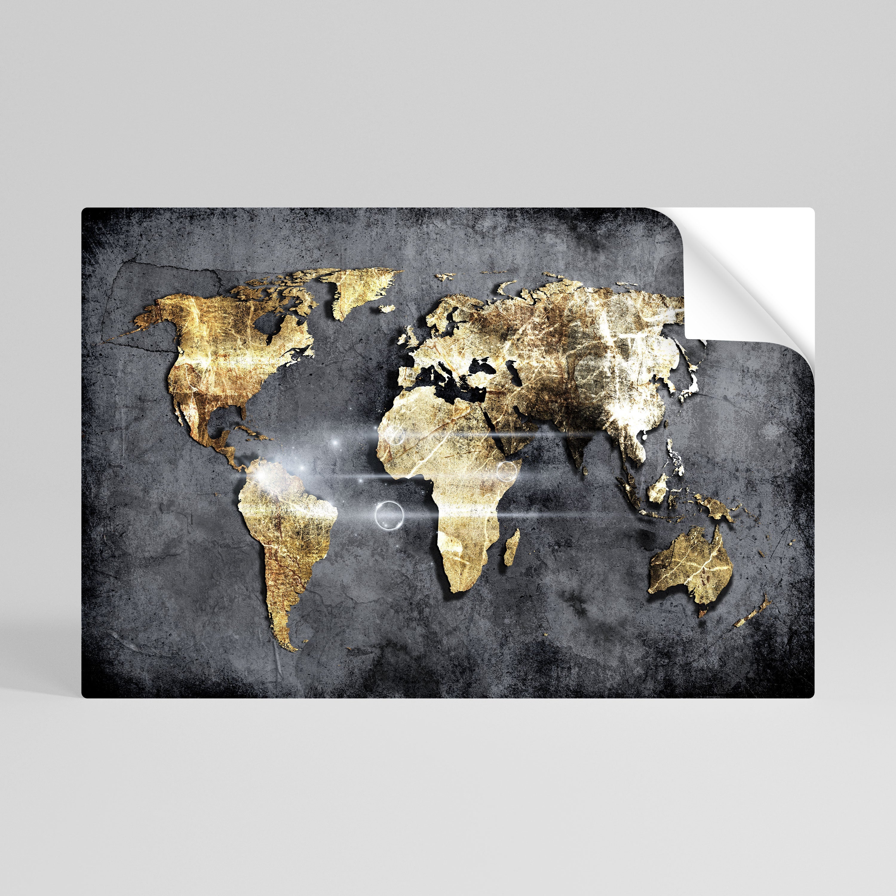 Affiche horizontale autocollante de la CARTE DE LA TERRE CHATOYANTE