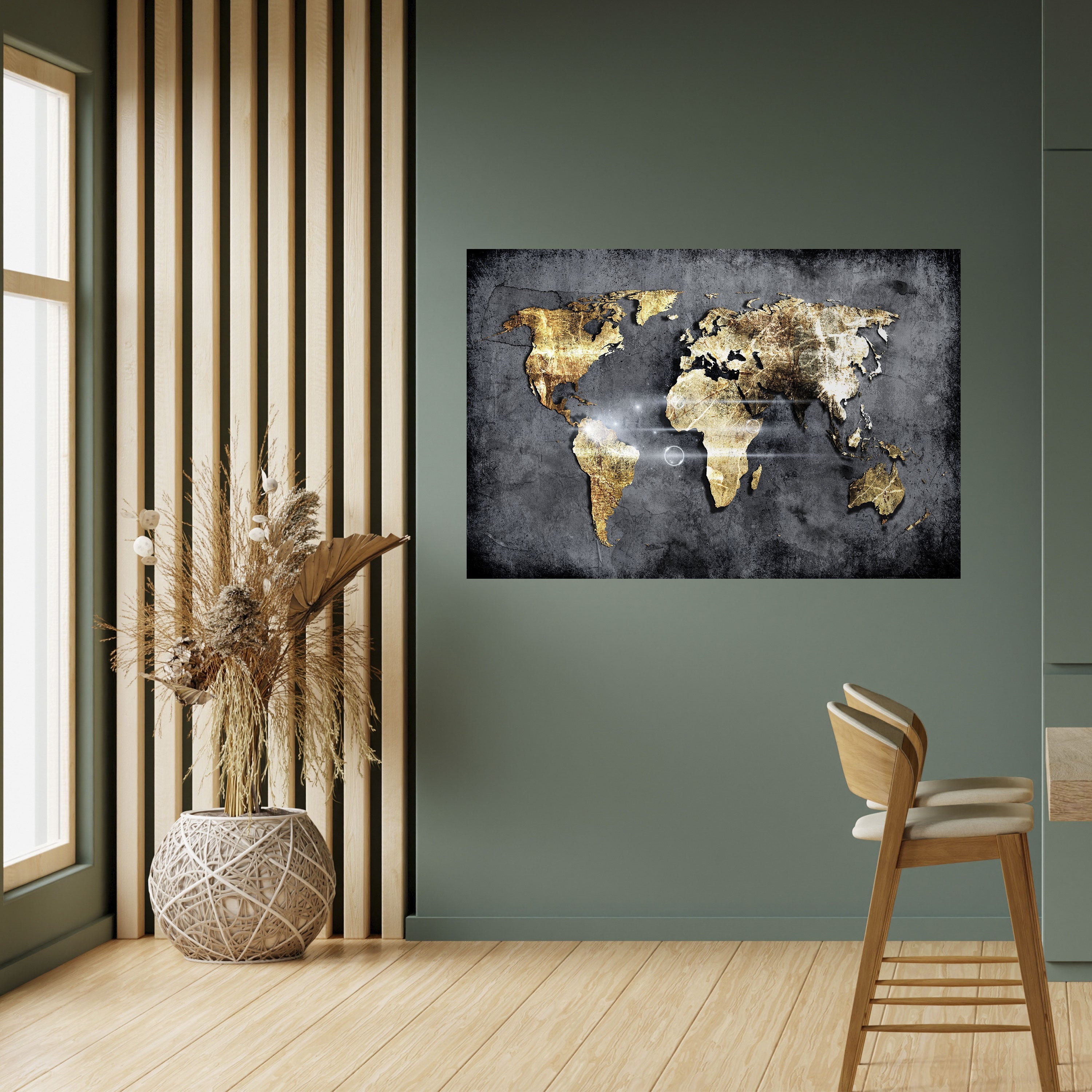 Affiche horizontale autocollante de la CARTE DE LA TERRE CHATOYANTE