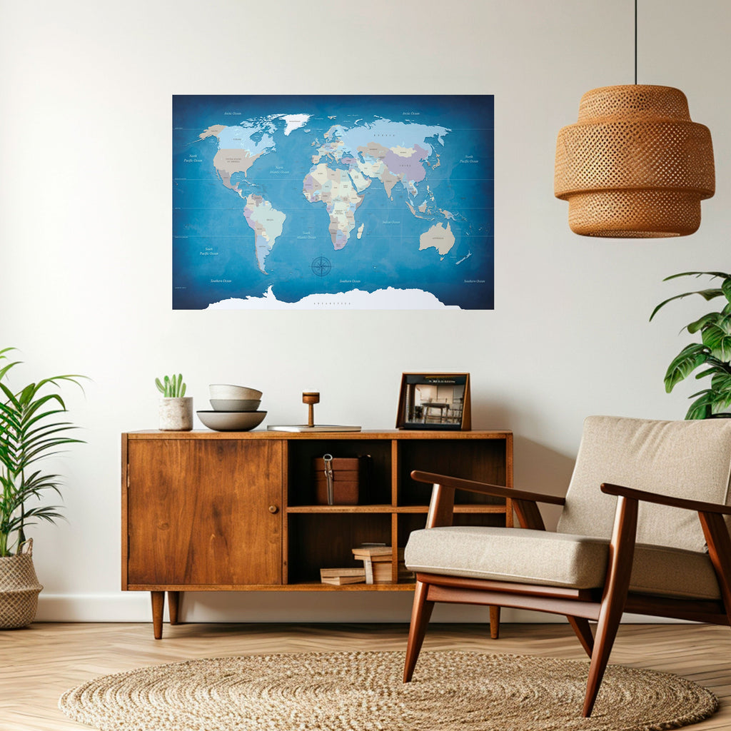 Affiche horizontale autocollante CARTE DE LA DÉCOUVERTE