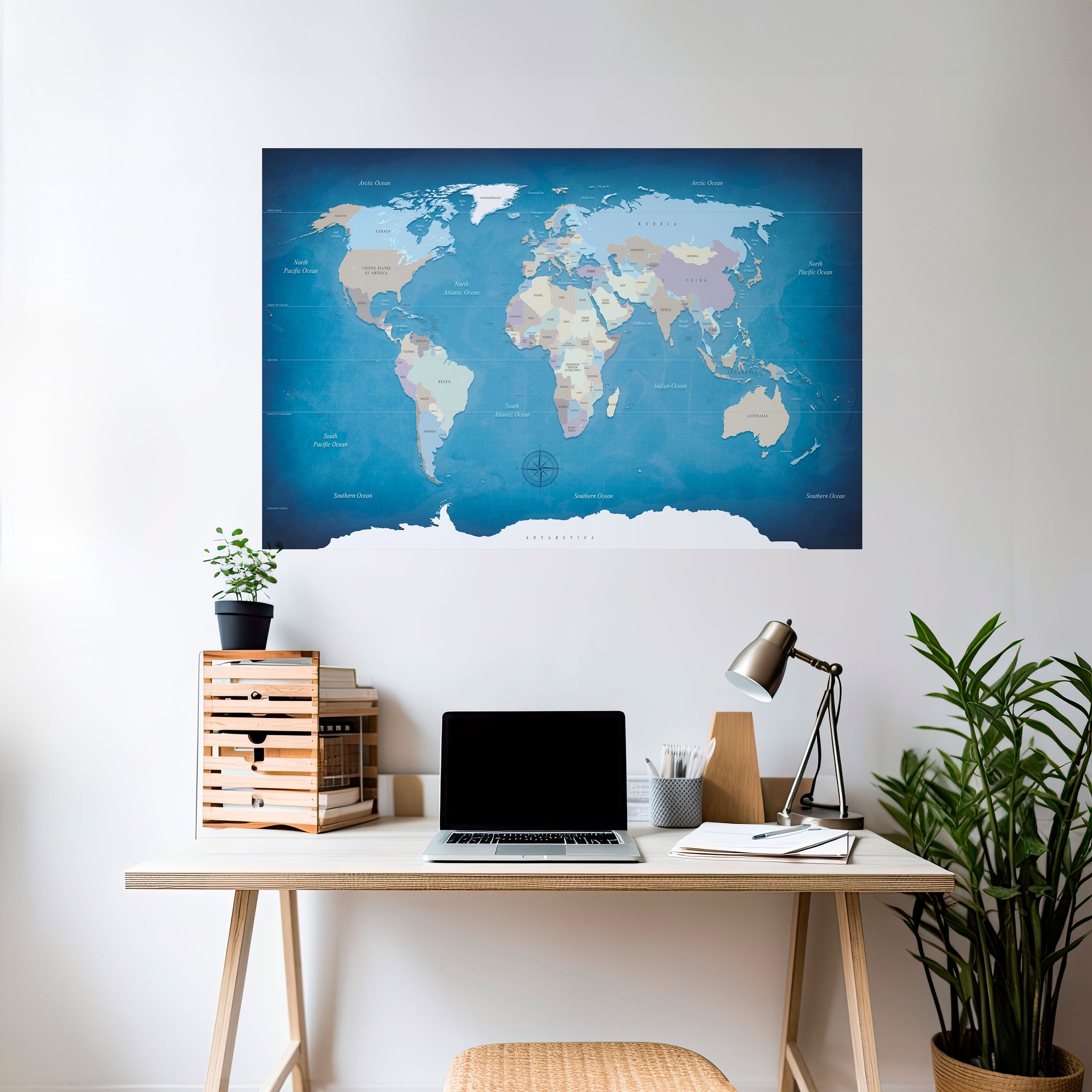 Affiche horizontale autocollante CARTE DE LA DÉCOUVERTE