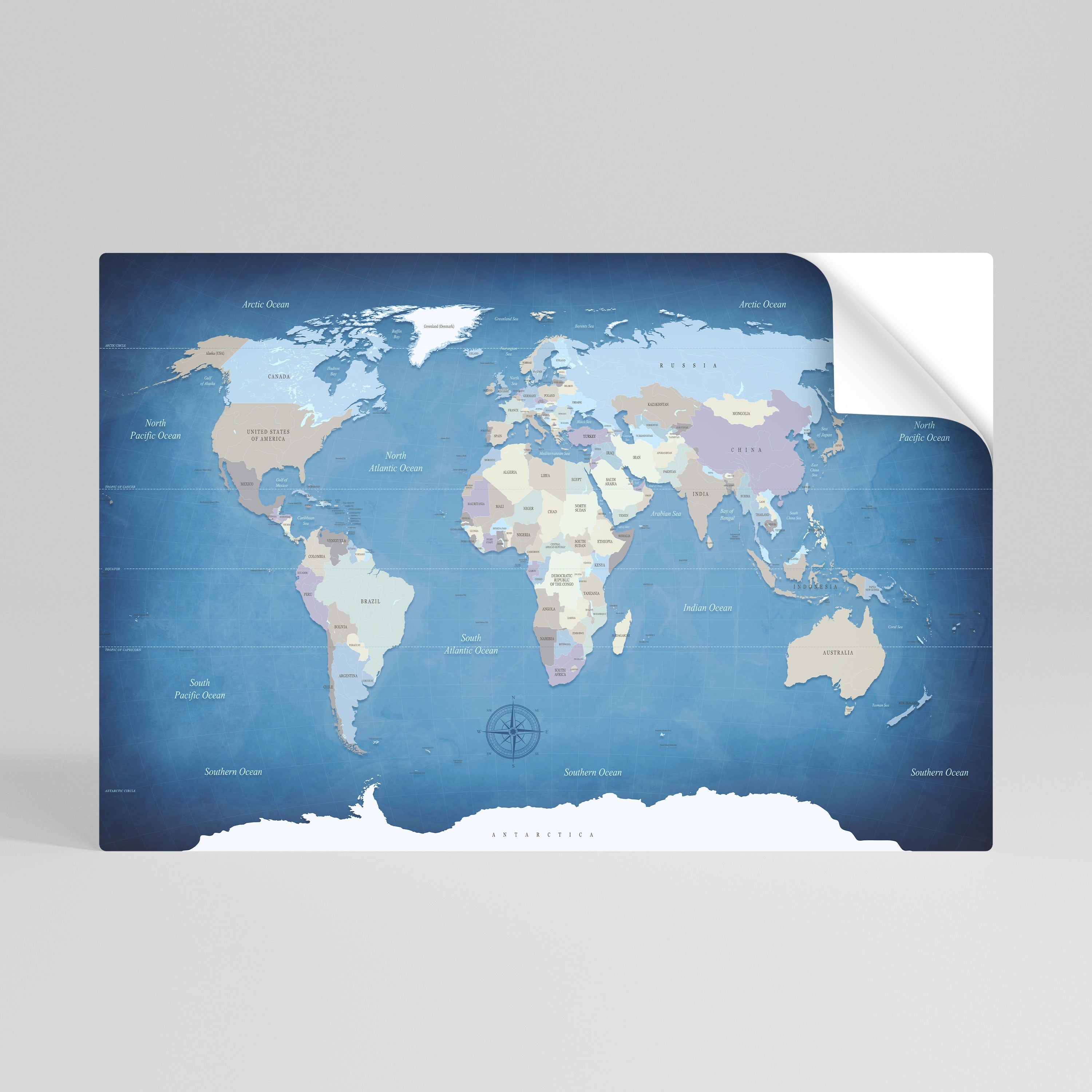 Affiche horizontale autocollante CARTE DE LA DÉCOUVERTE