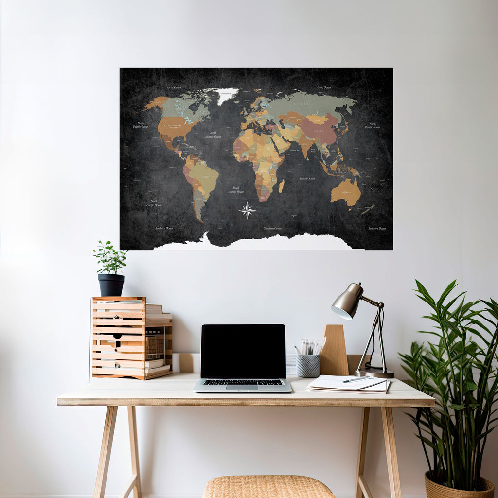 Affiche horizontale autocollante CONTINENTS DE CRÉATIVITÉ
