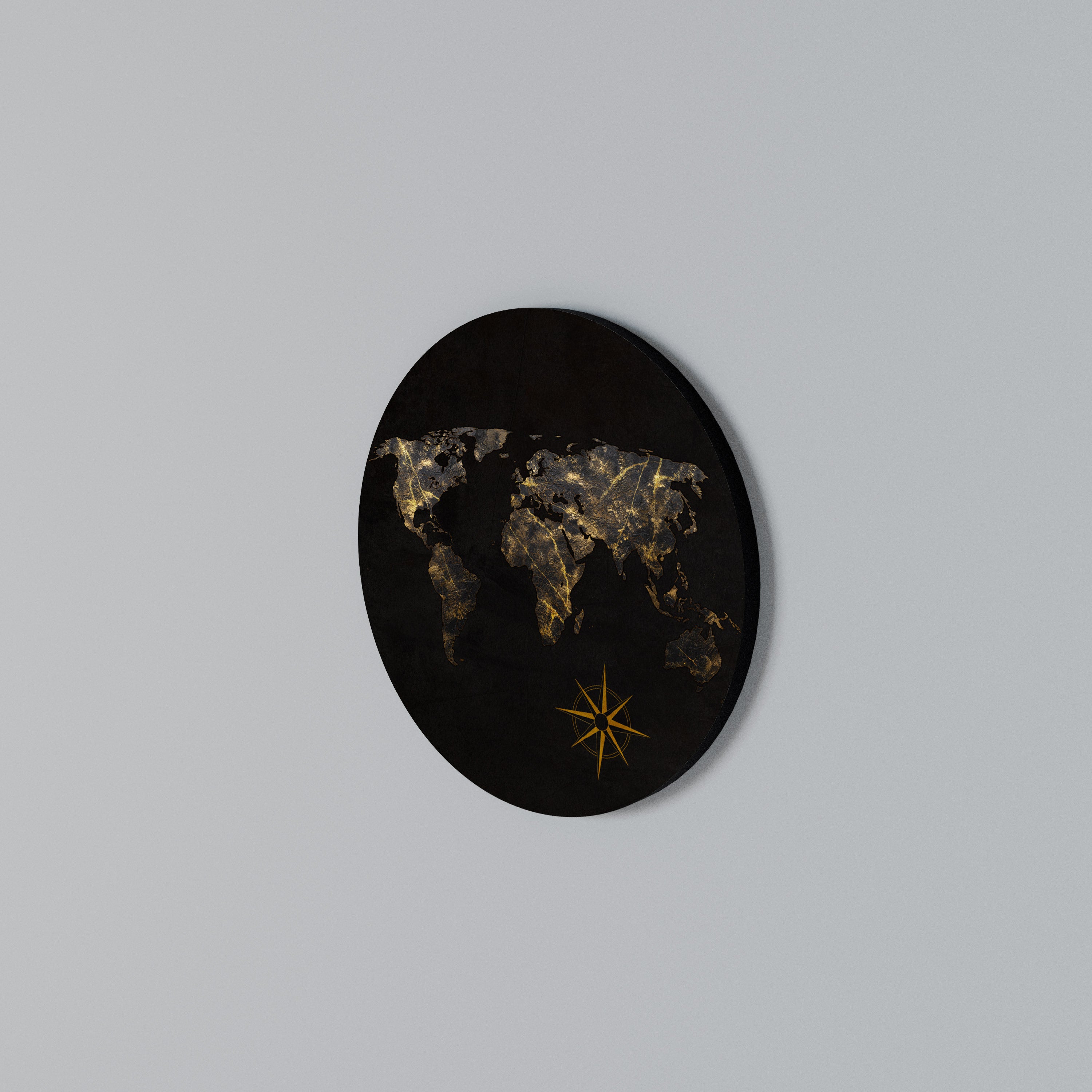 GOLDEN GEOGRAPHY Round Wall Art
