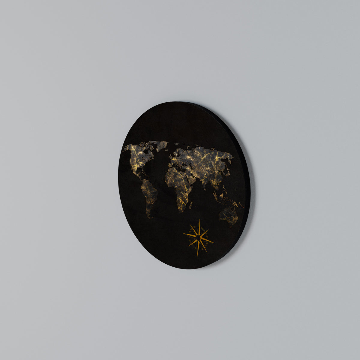 GOLDEN GEOGRAPHY Round Wall Art