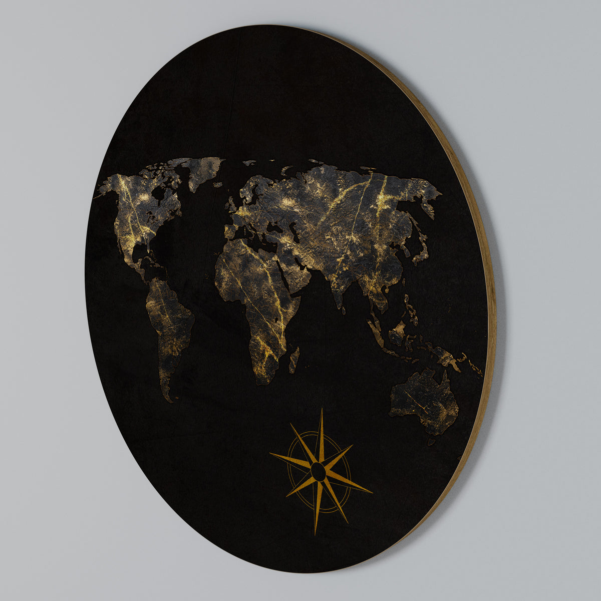 GOLDEN GEOGRAPHY Round Wall Art