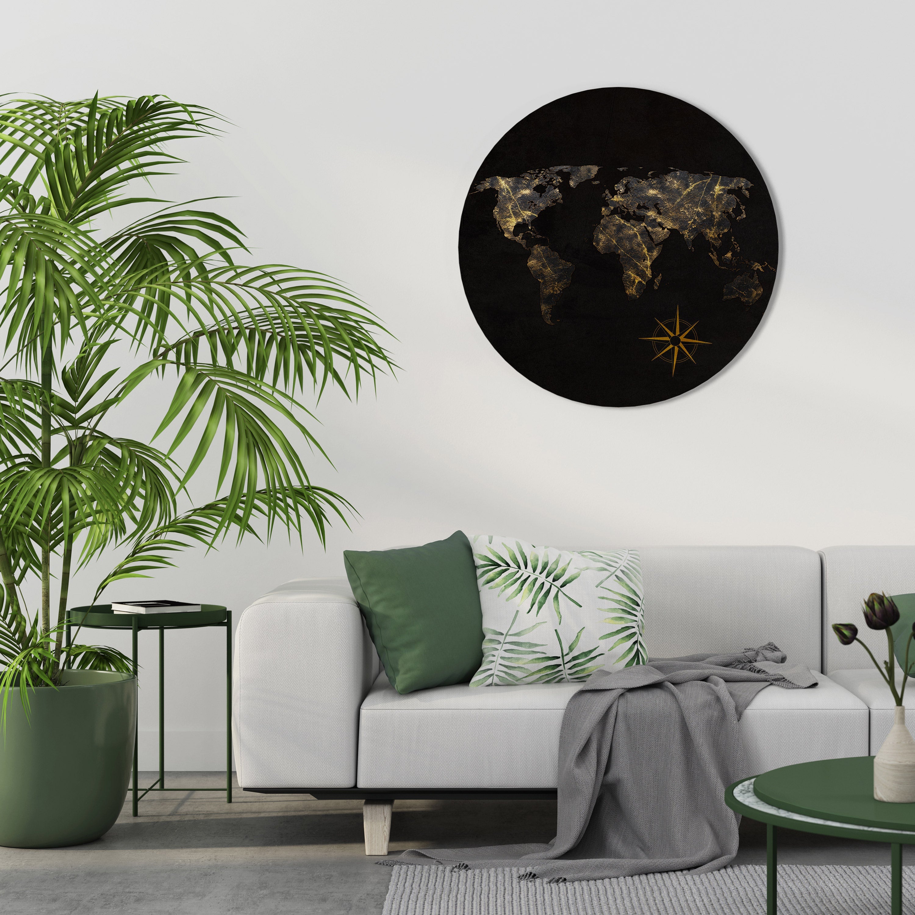 Art mural rond GOLDEN GEOGRAPHY