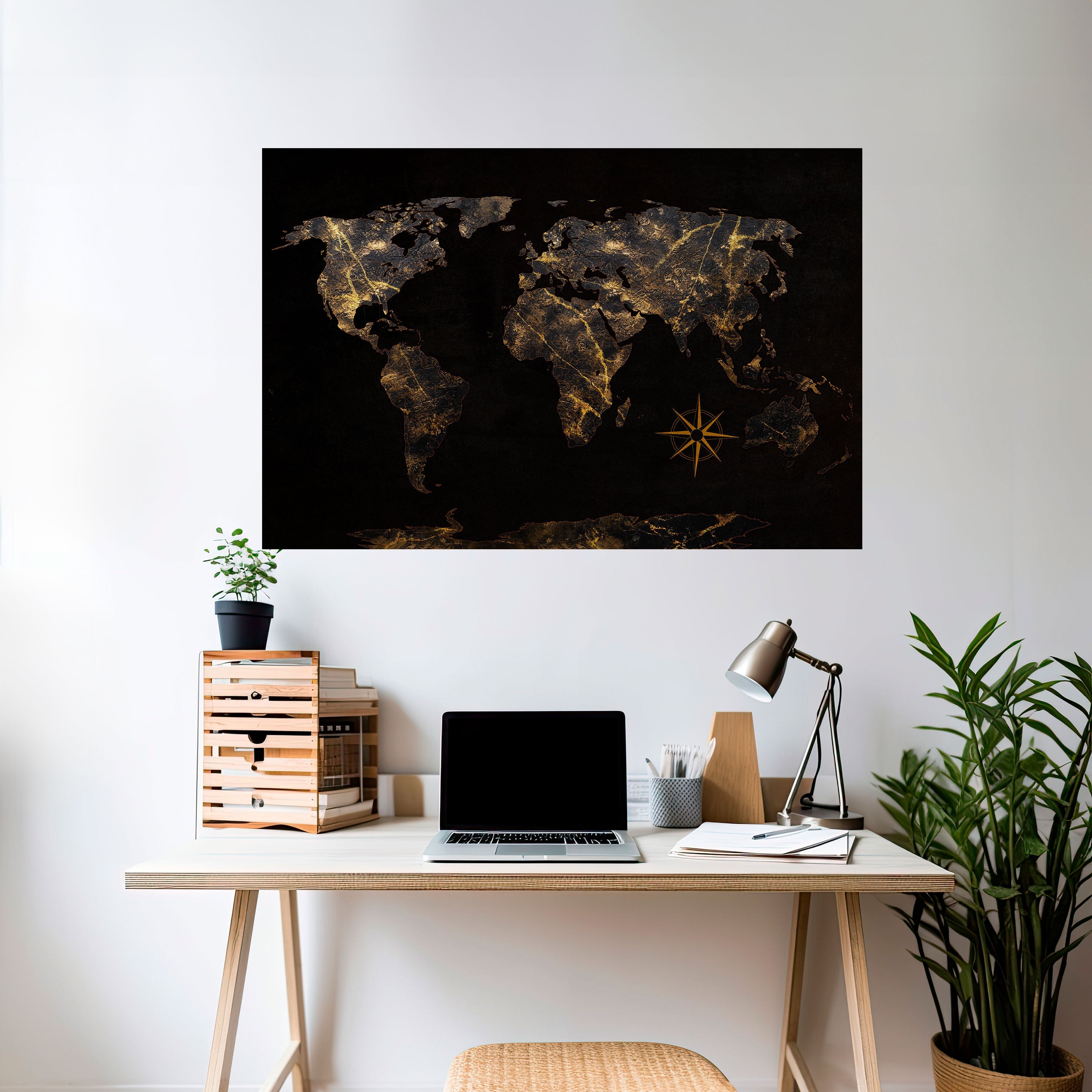Affiche horizontale autocollante GOLDEN GEOGRAPHY