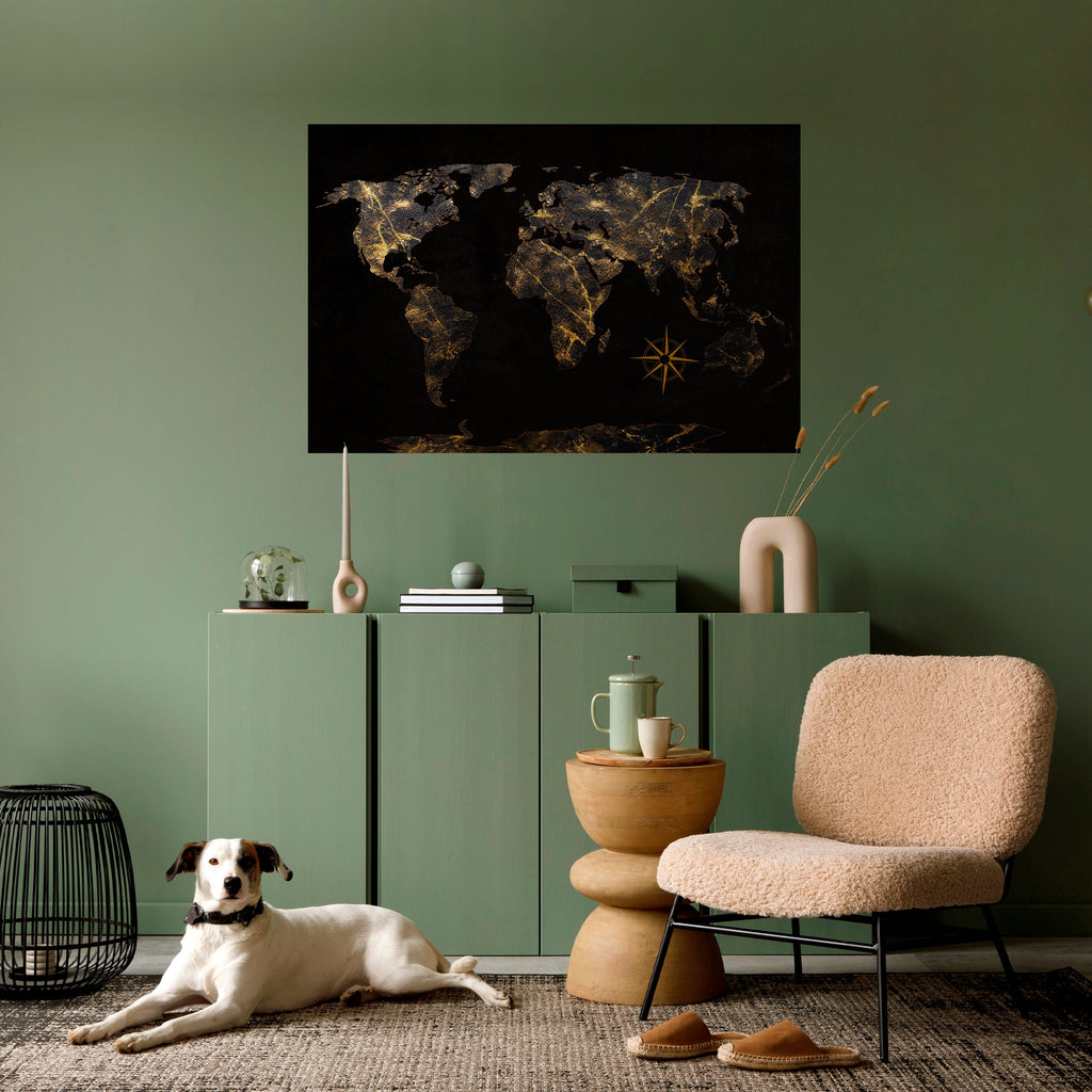 Affiche horizontale autocollante GOLDEN GEOGRAPHY