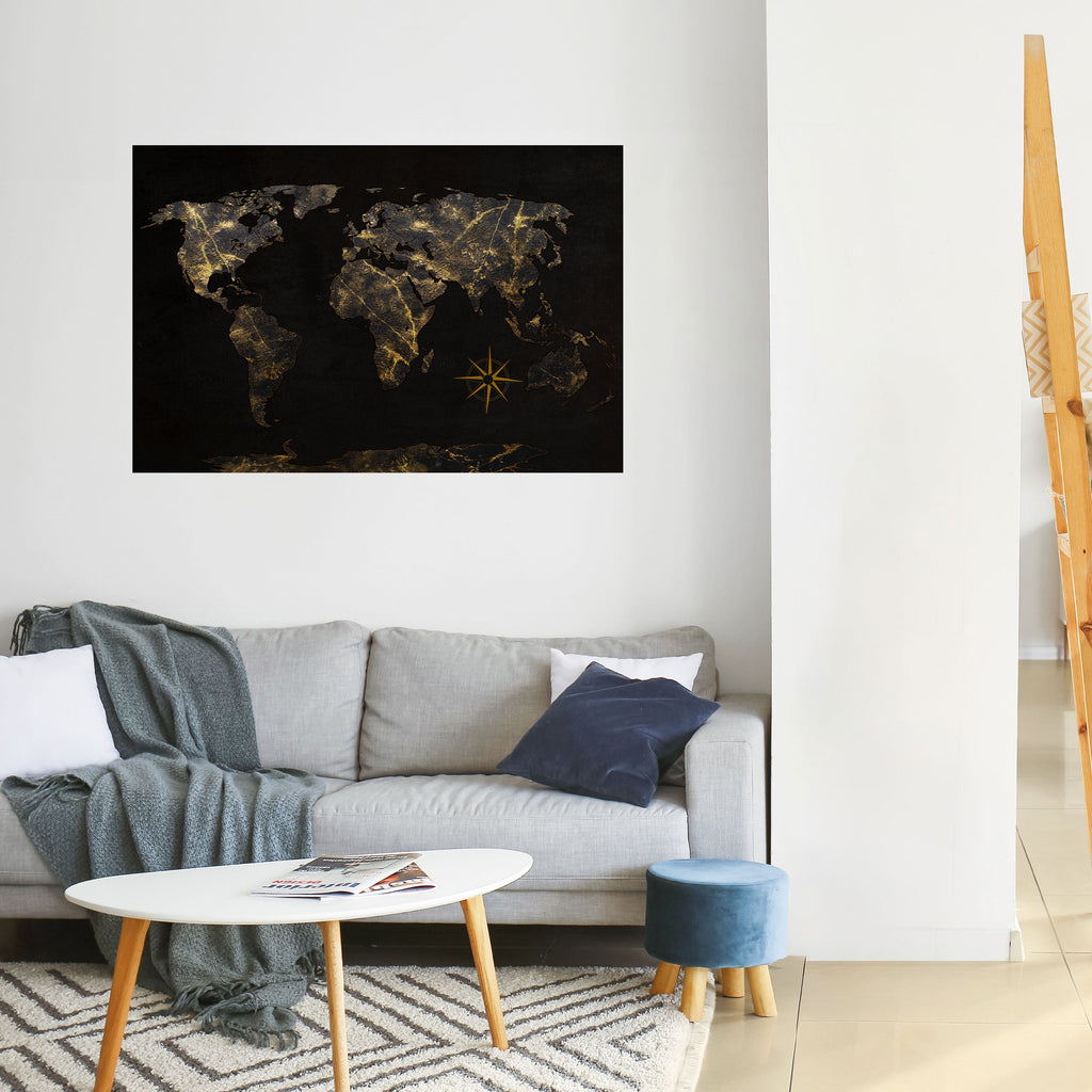 Affiche horizontale autocollante GOLDEN GEOGRAPHY