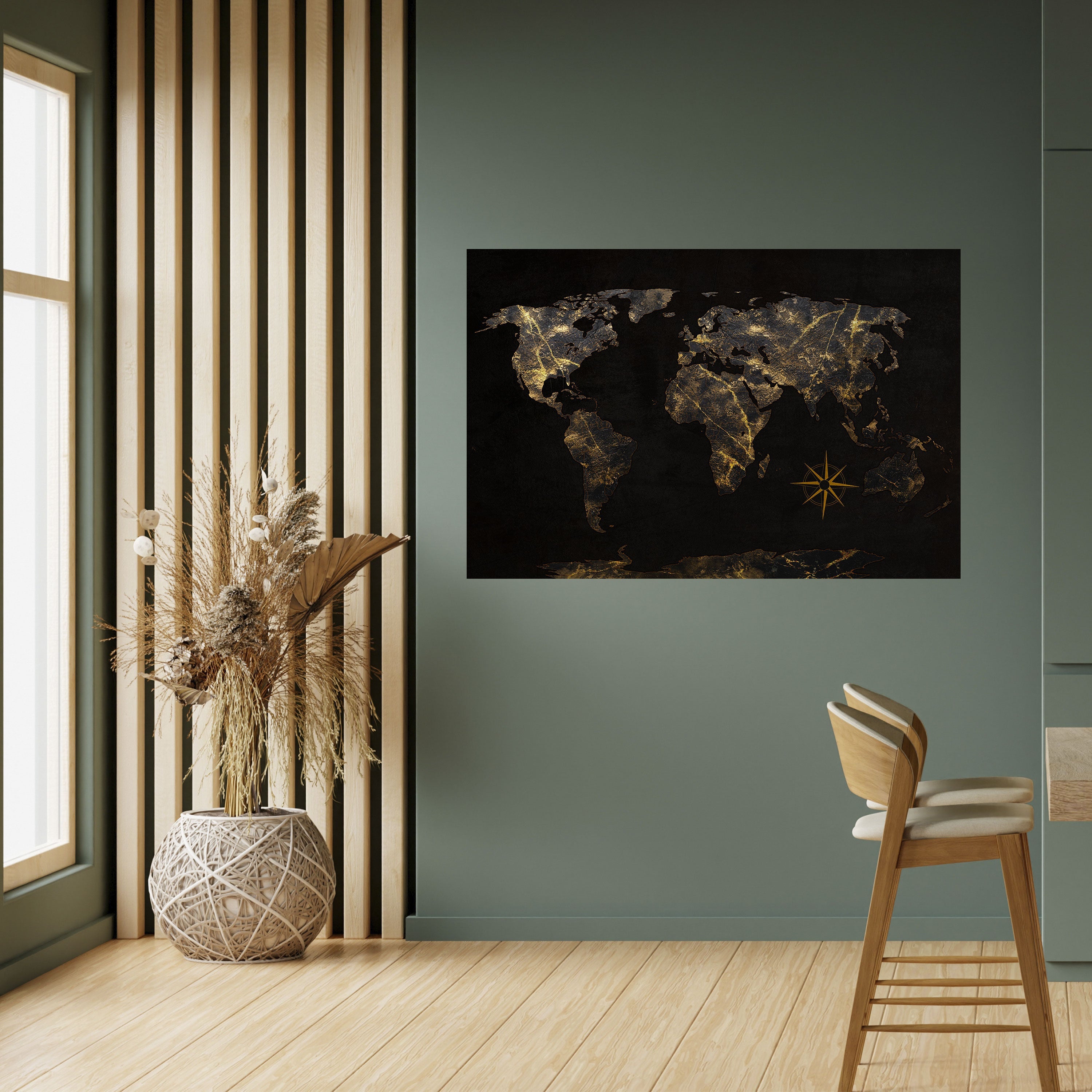 Affiche horizontale autocollante GOLDEN GEOGRAPHY