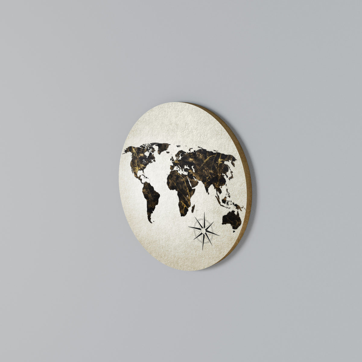 GOLDEN LINES GLOBE Round Wall Art
