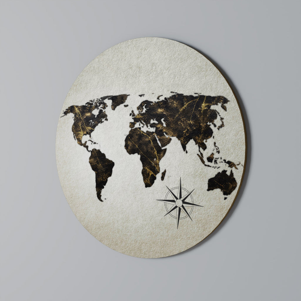 Décoration murale ronde GLOBE GOLDEN LINES