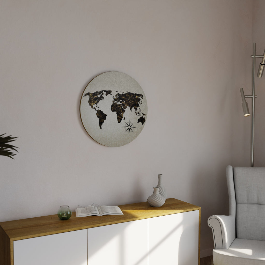 Décoration murale ronde GLOBE GOLDEN LINES