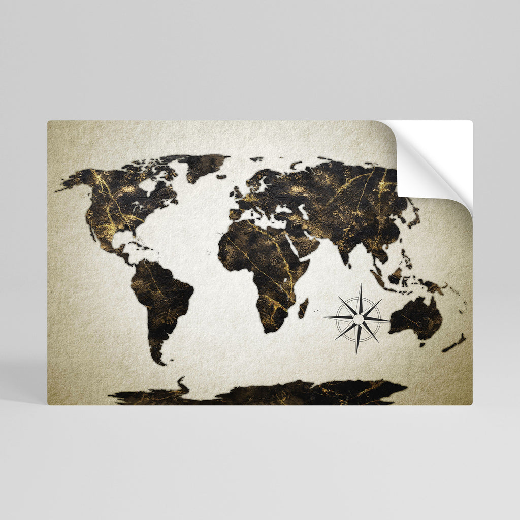 Affiche horizontale autocollante GLOBE GOLDEN LINES