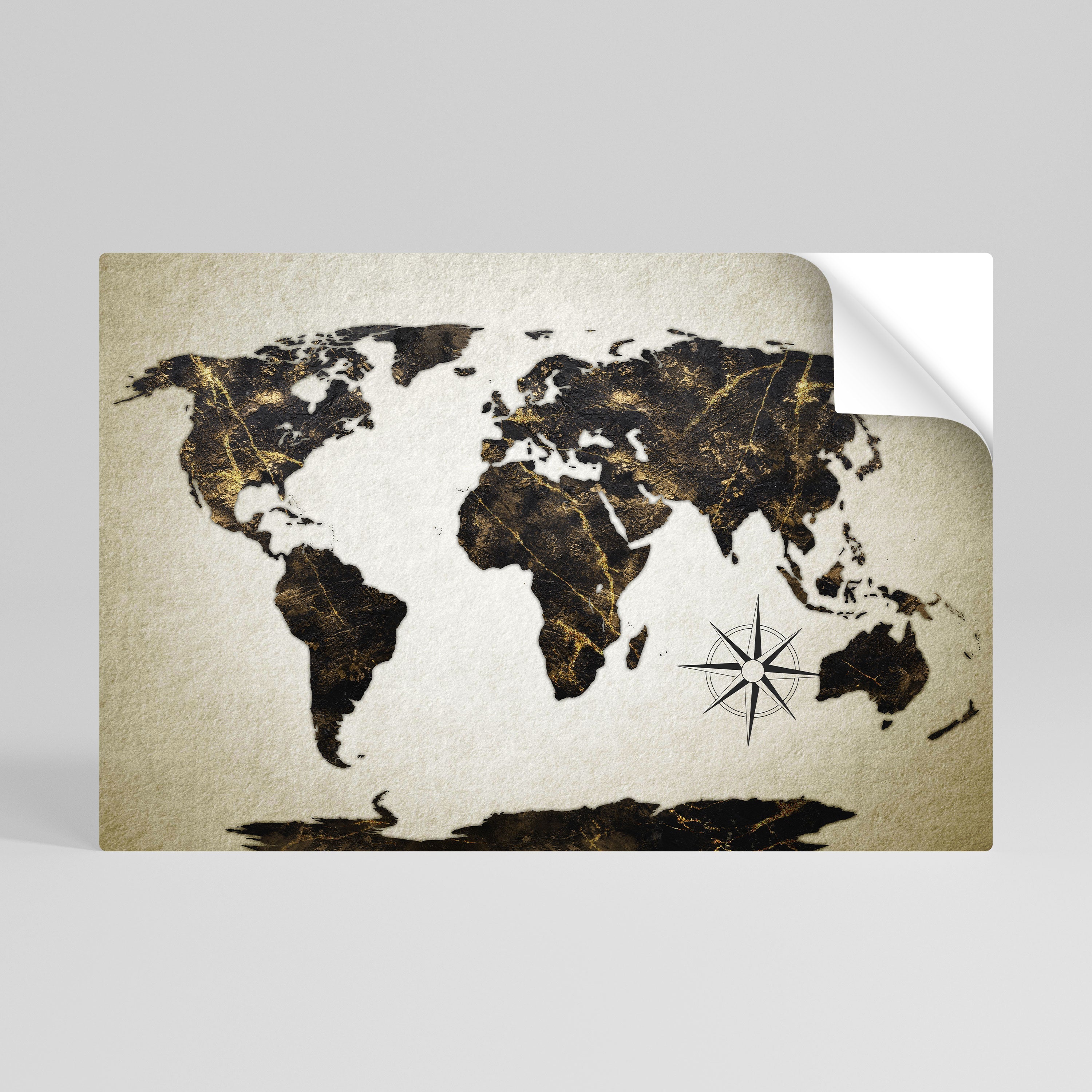 Affiche horizontale autocollante GLOBE GOLDEN LINES