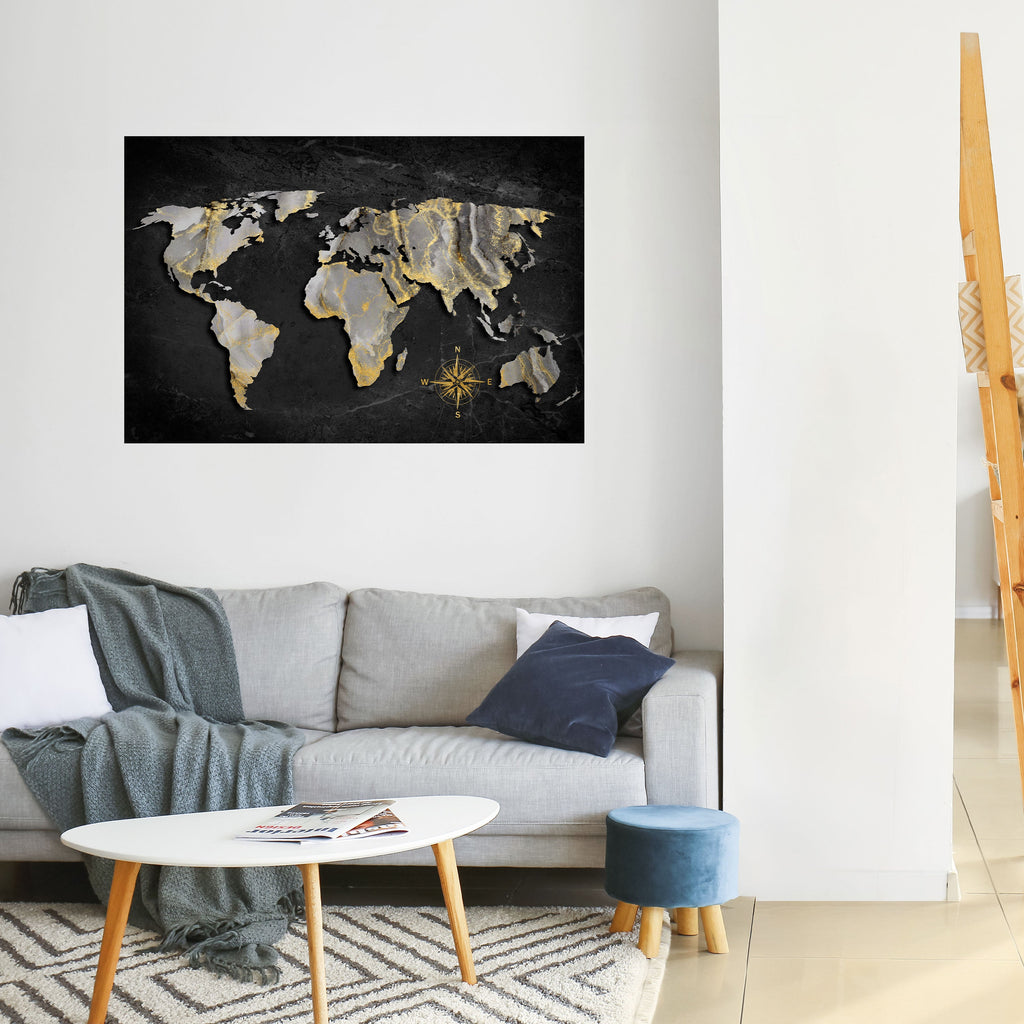 ELEGANT WORLDWIDE Peel and Stick Horizontal Poster