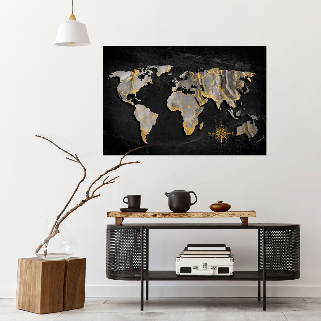 ELEGANT WORLDWIDE Peel and Stick Horizontal Poster